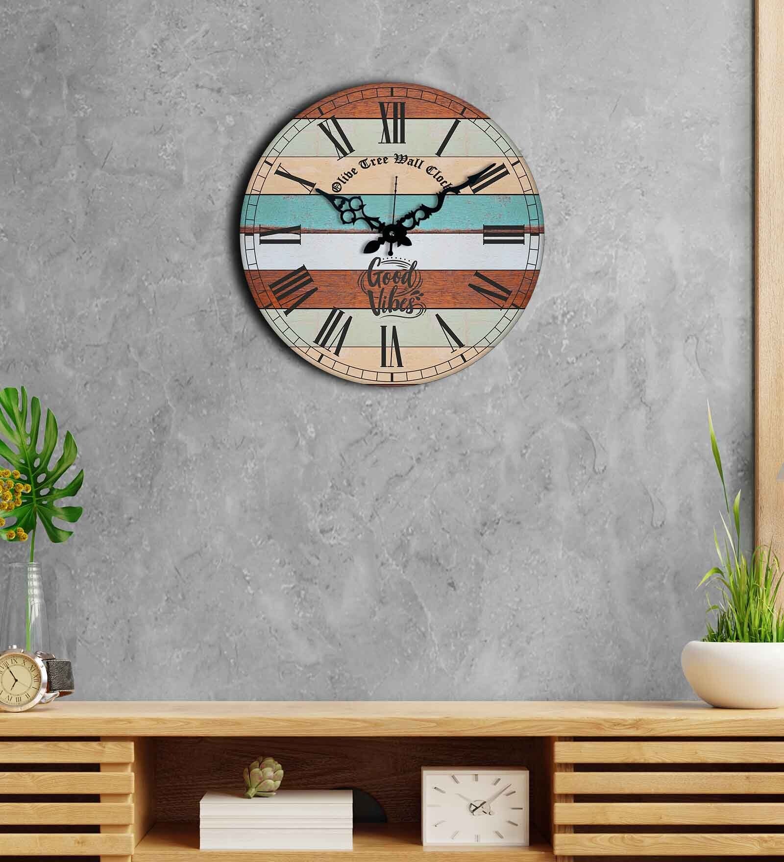 Romonov Multicolour Engineered Wood Wall Clock