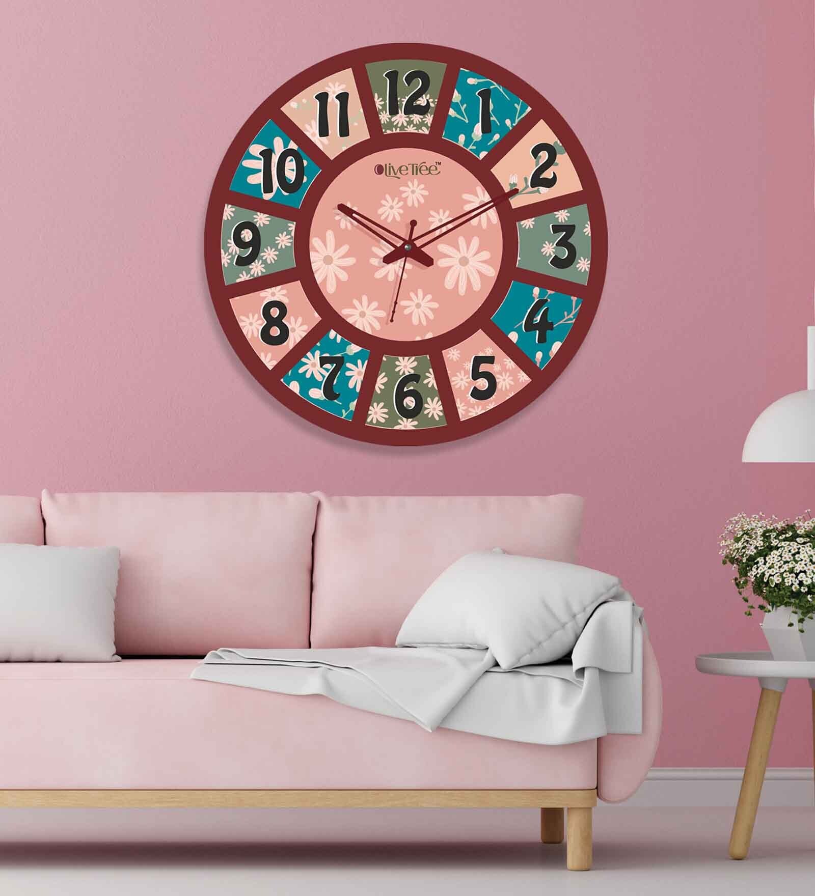 Alvaro Multicolour Engineered Wood Wall Clock