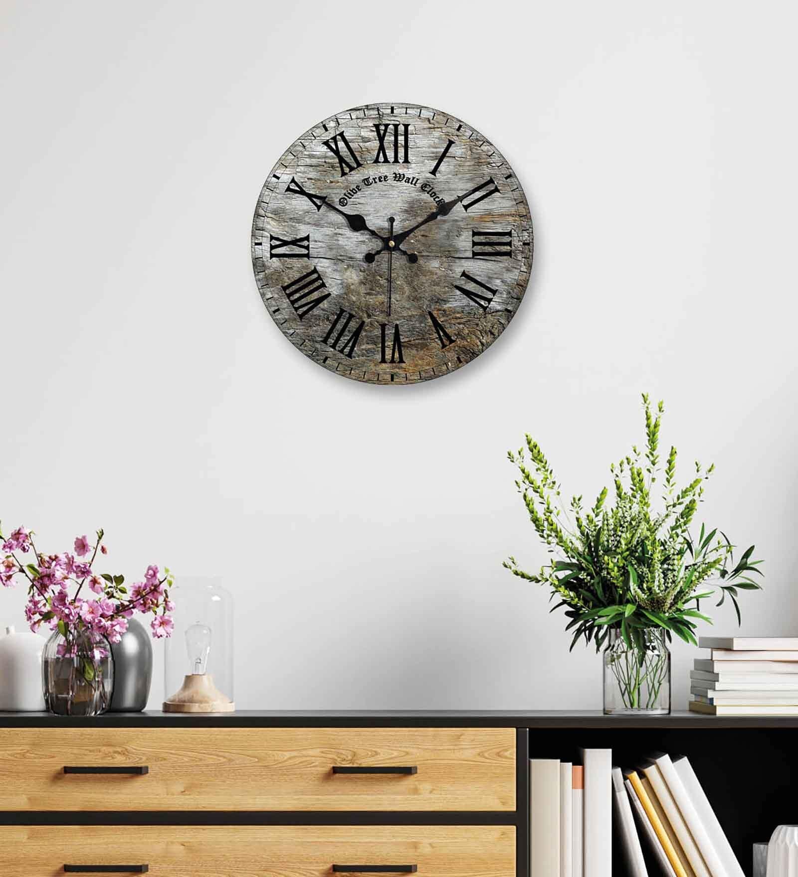 Buy Vienna Grey Engineered Wood Wall Clock at 14% OFF by Olive Tree ...