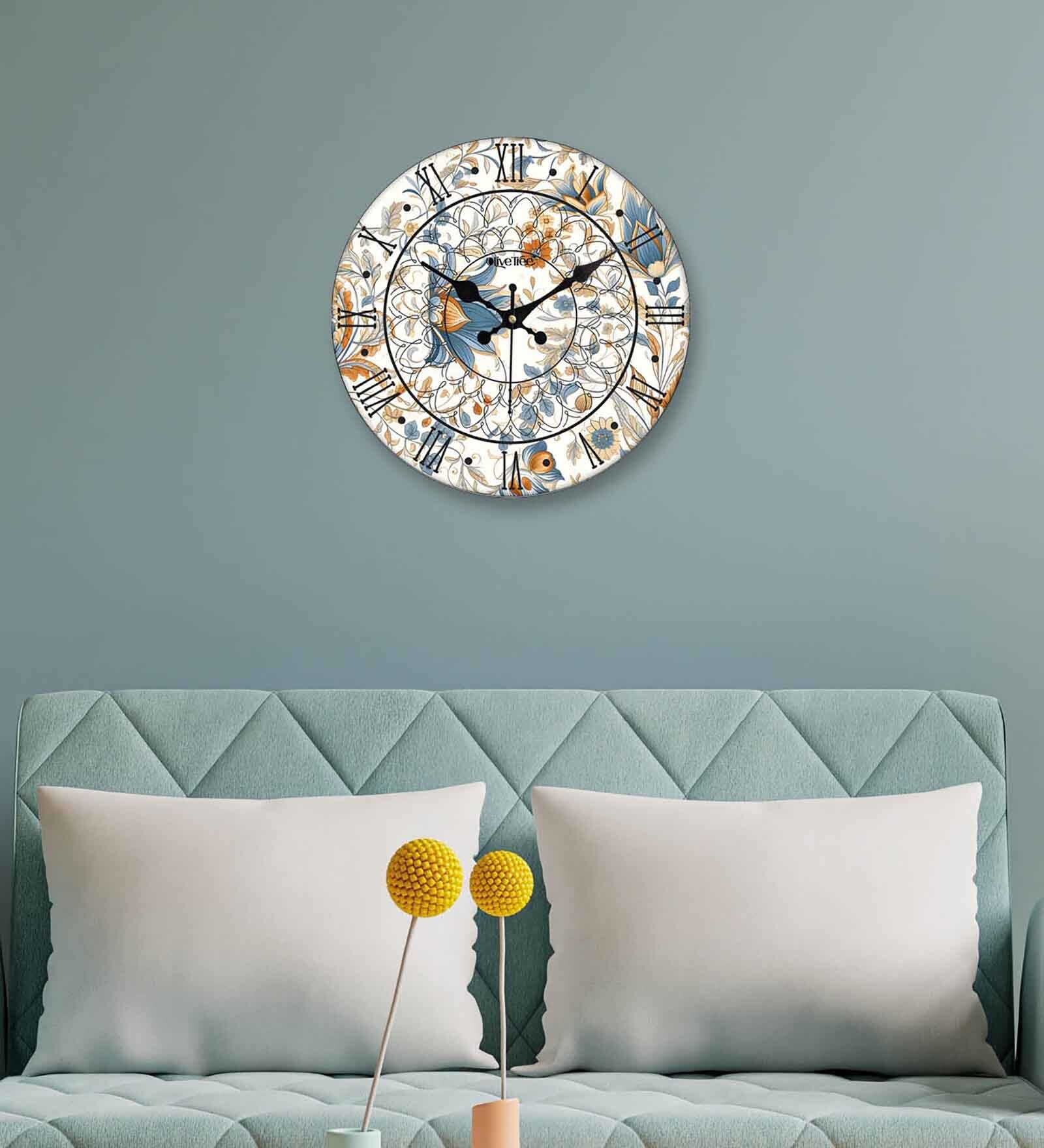 Angular Multicolour Engineered Wood Wall Clock