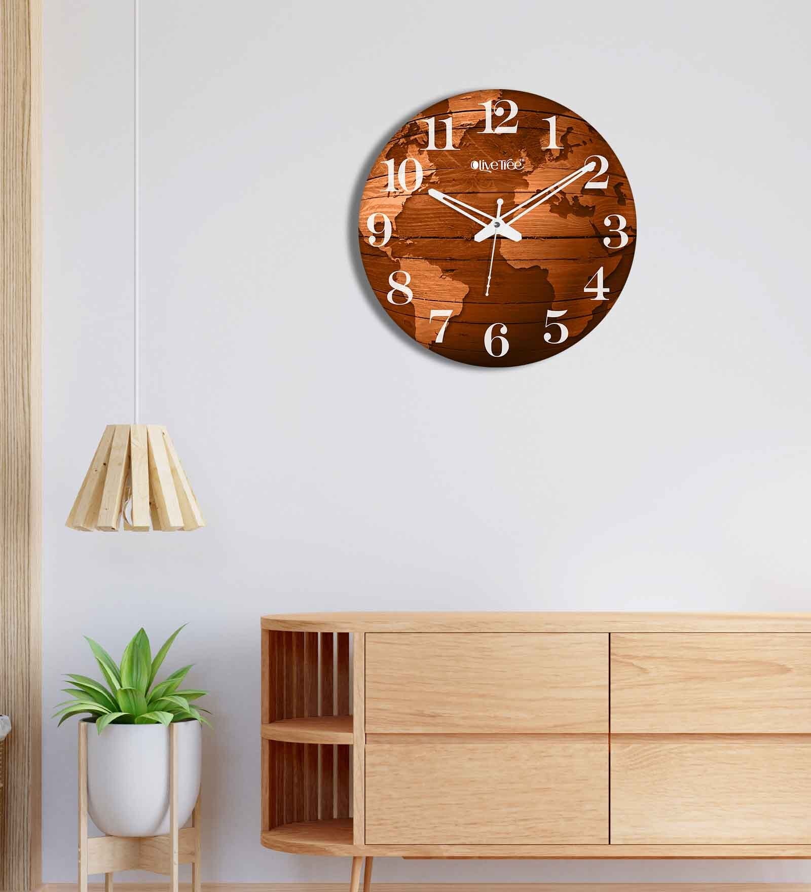 Troika Brown Engineered Wood Wall Clock