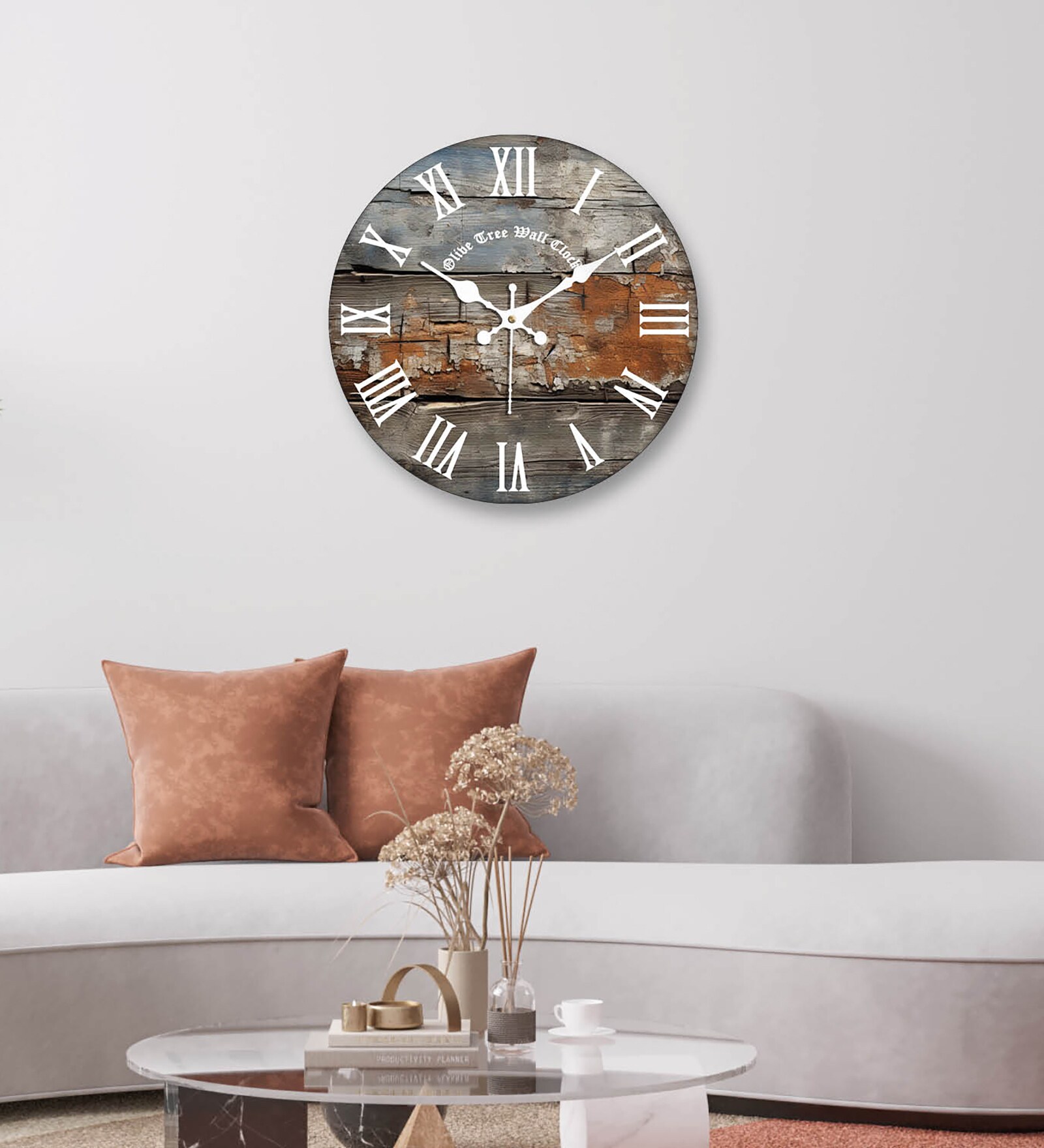 Aurum Brown Engineered Wood Wall Clock