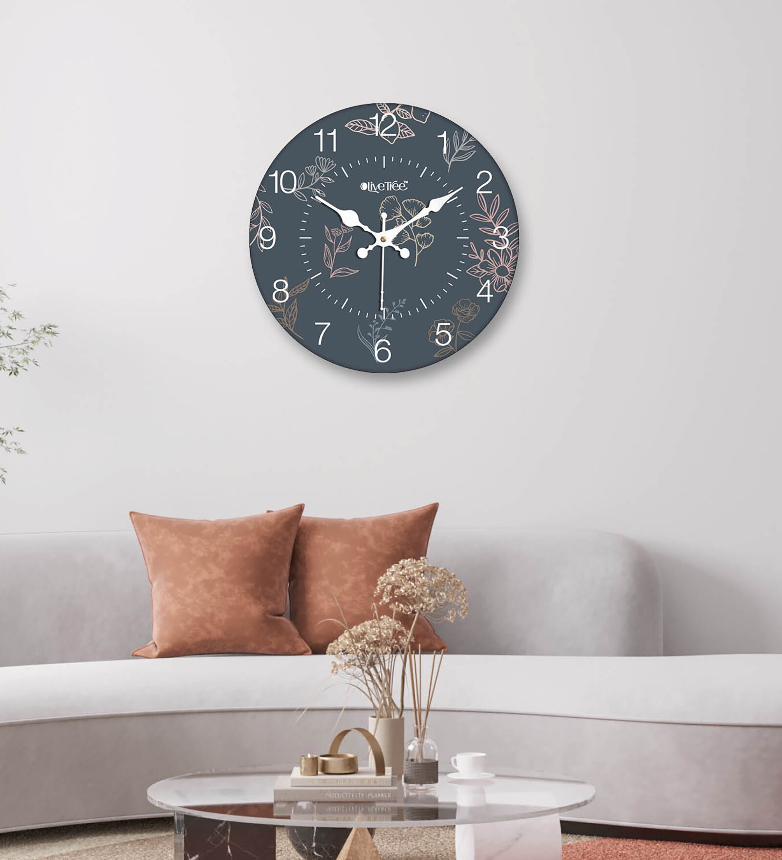 Amora Grey Engineered Wood Wall Clock