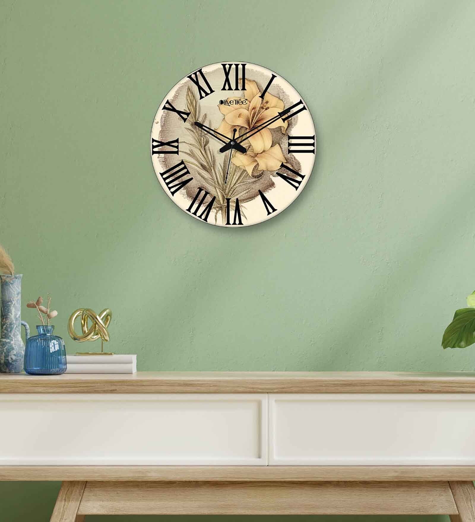 Katsu Multicolour Engineered Wood Wall Clock