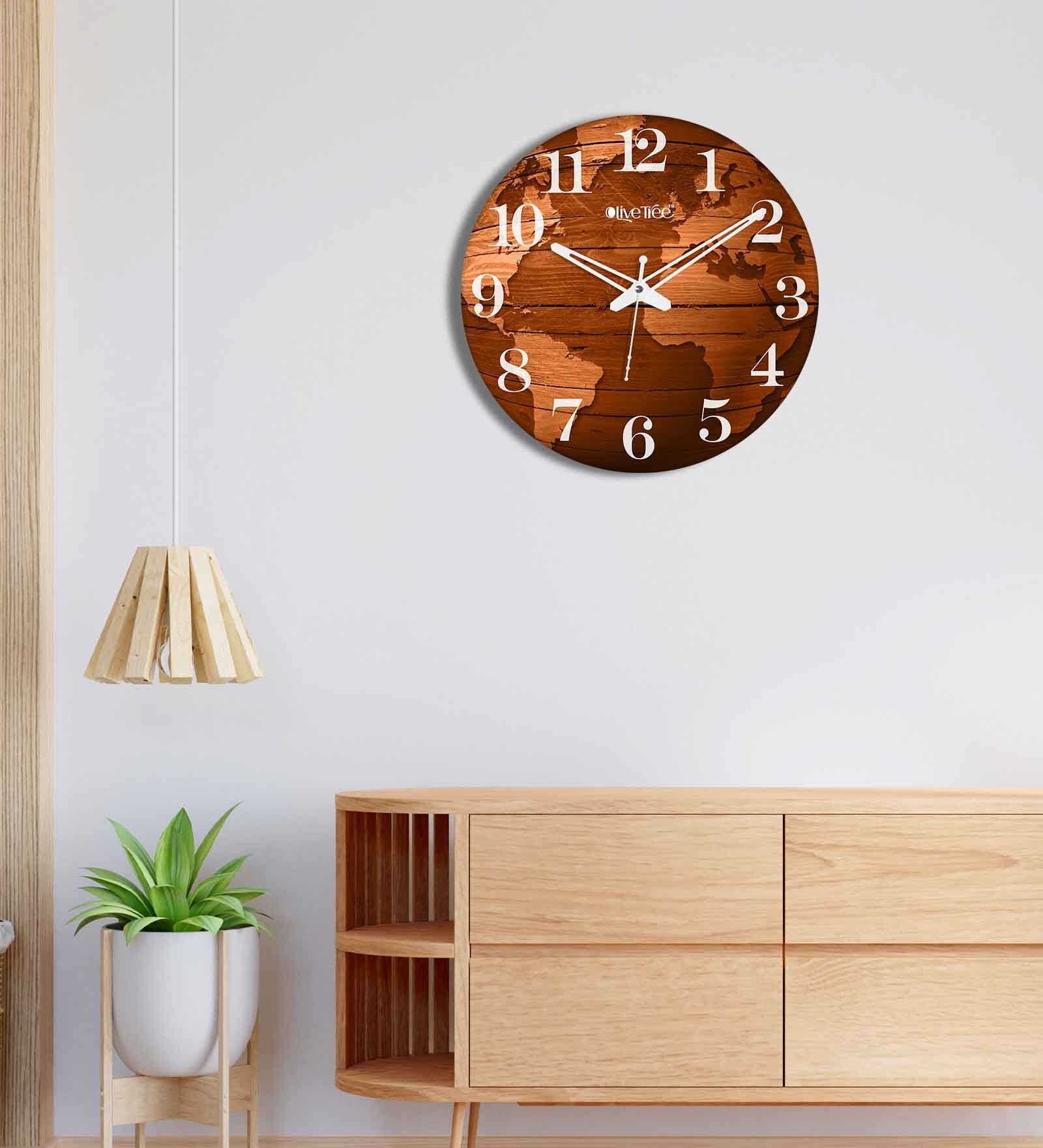 Buy Lauren Brown Engineered Wood Wall Clock at 14% OFF by Olive Tree ...