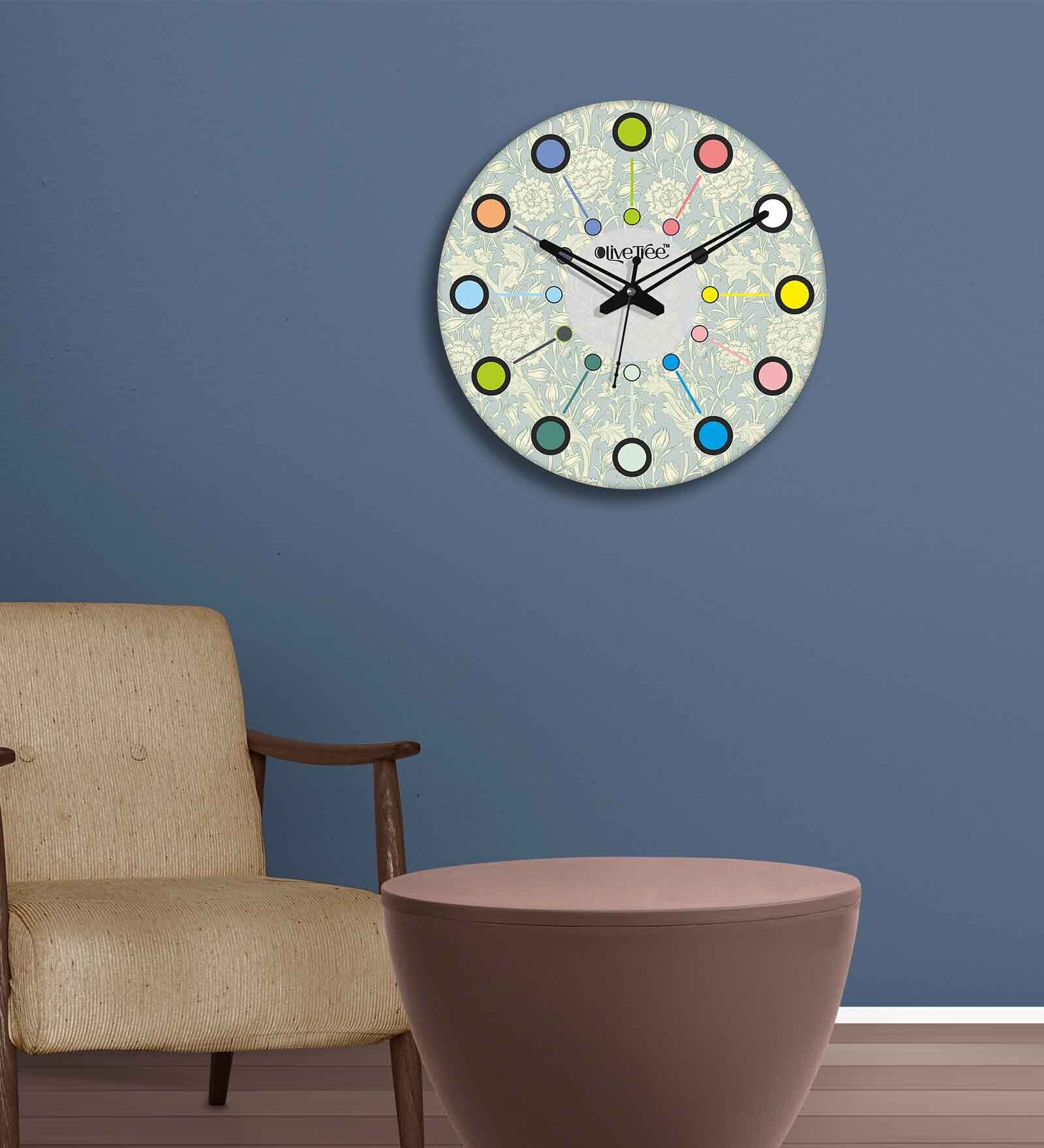 Adele Multicolour Engineered Wood Wall Clock