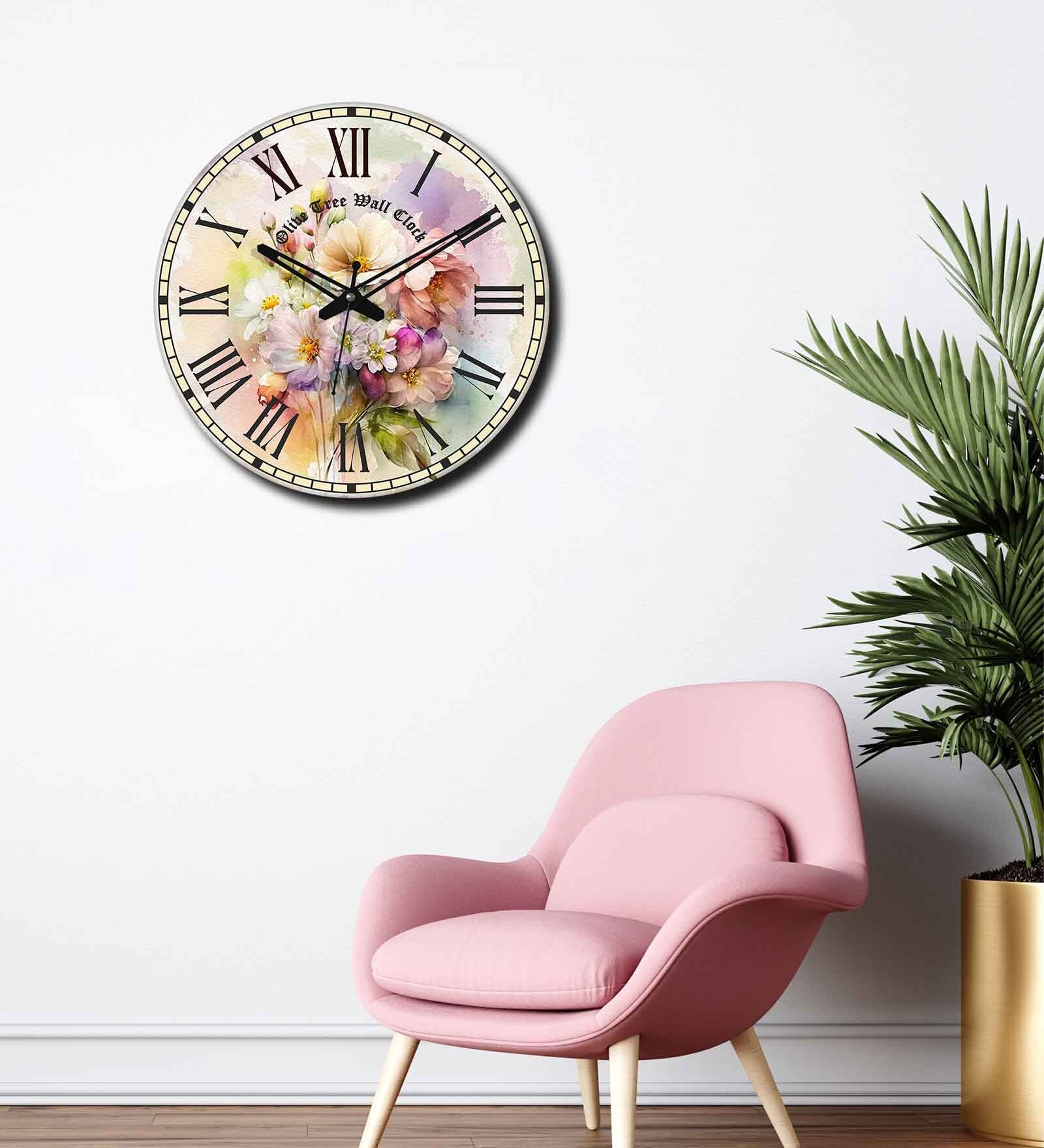 Feliz Multicolour Engineered Wood Wall Clock