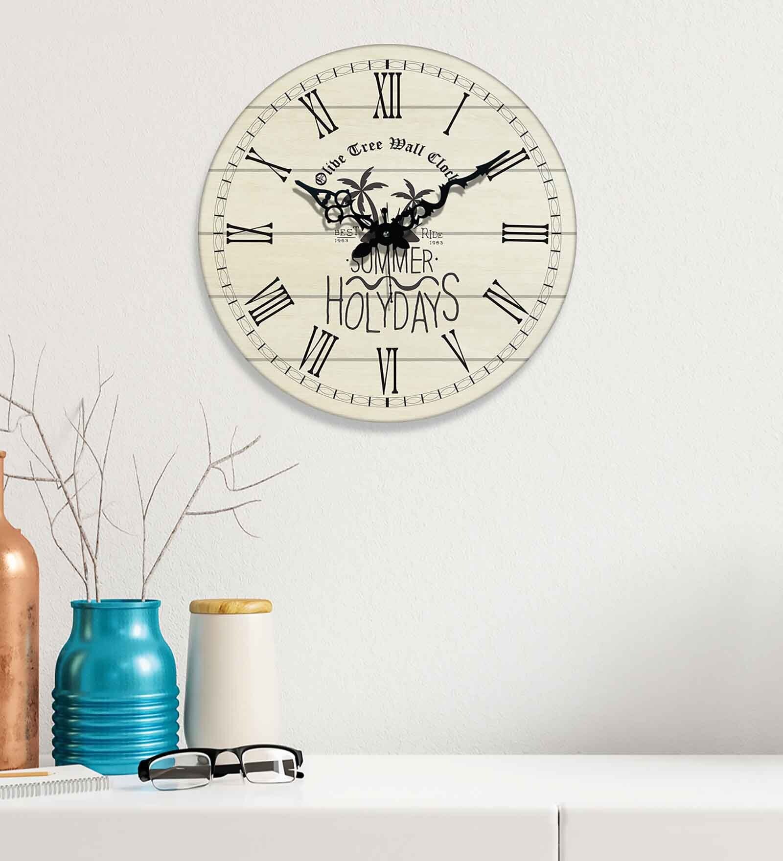 Alpa Brown Engineered Wood Wall Clock