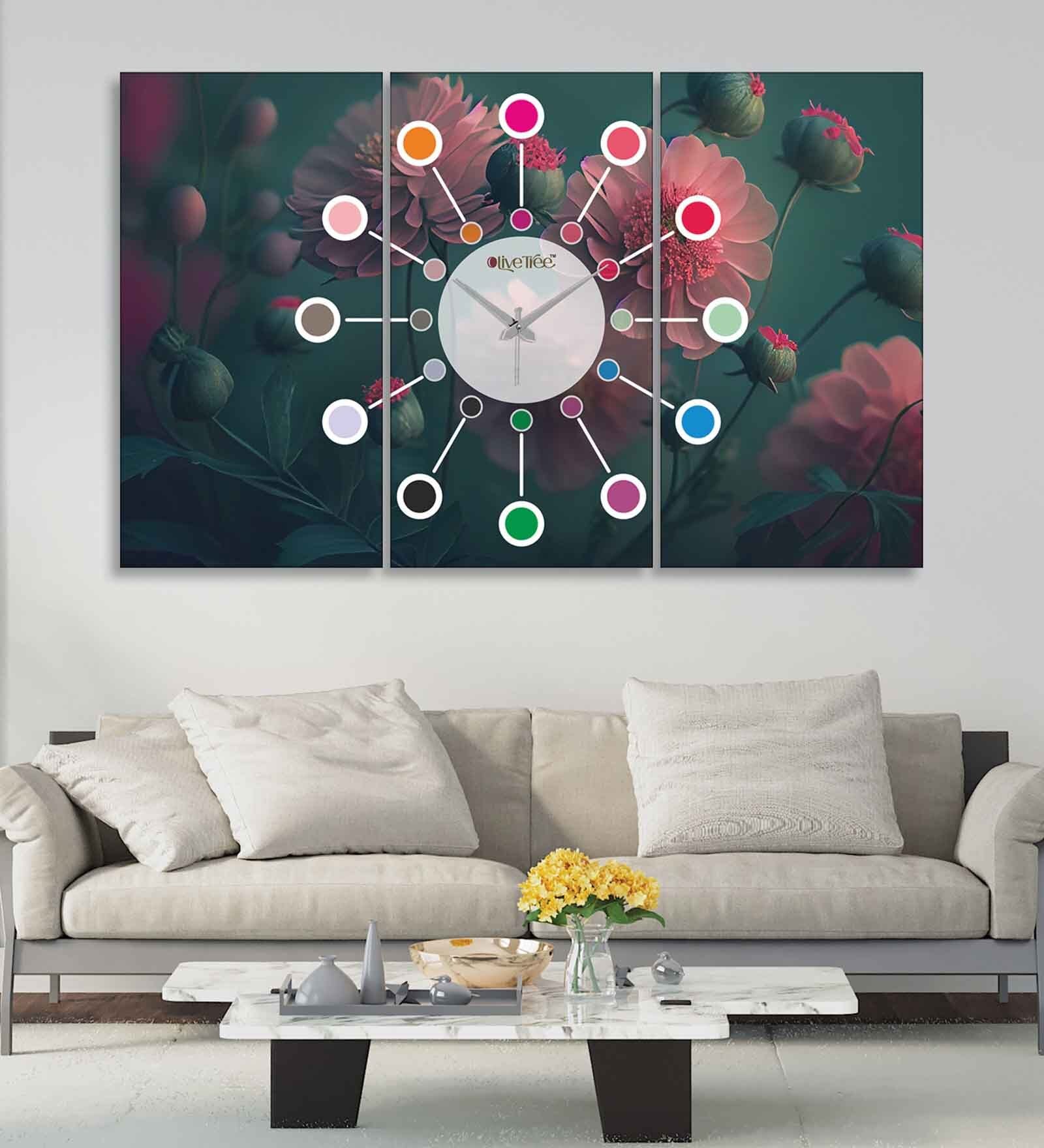 Como Multicolour Engineered Wood Wall Clock