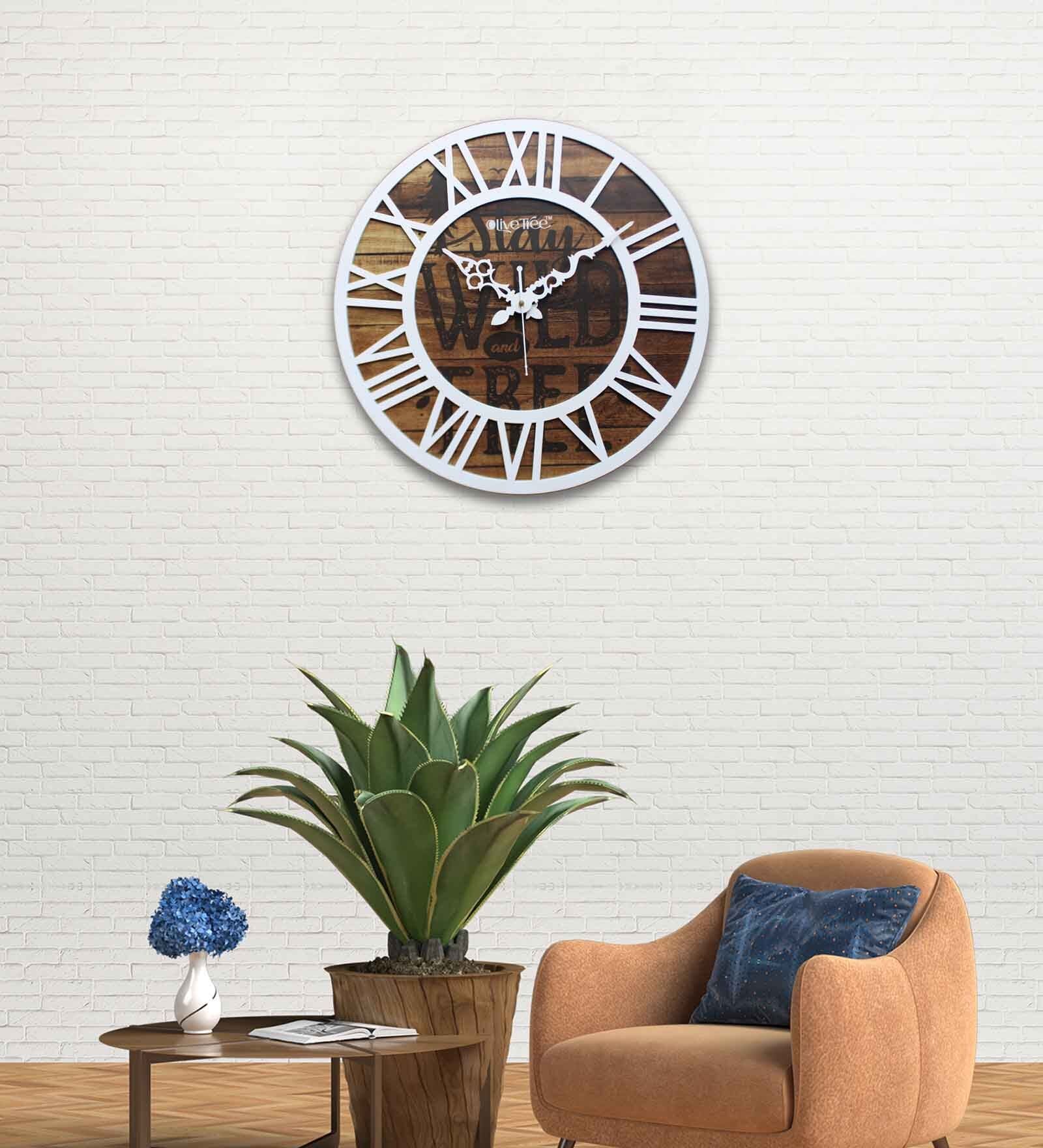 Buy Adalira Brown & White Engineered Wood Wall Clock at 34% OFF by ...