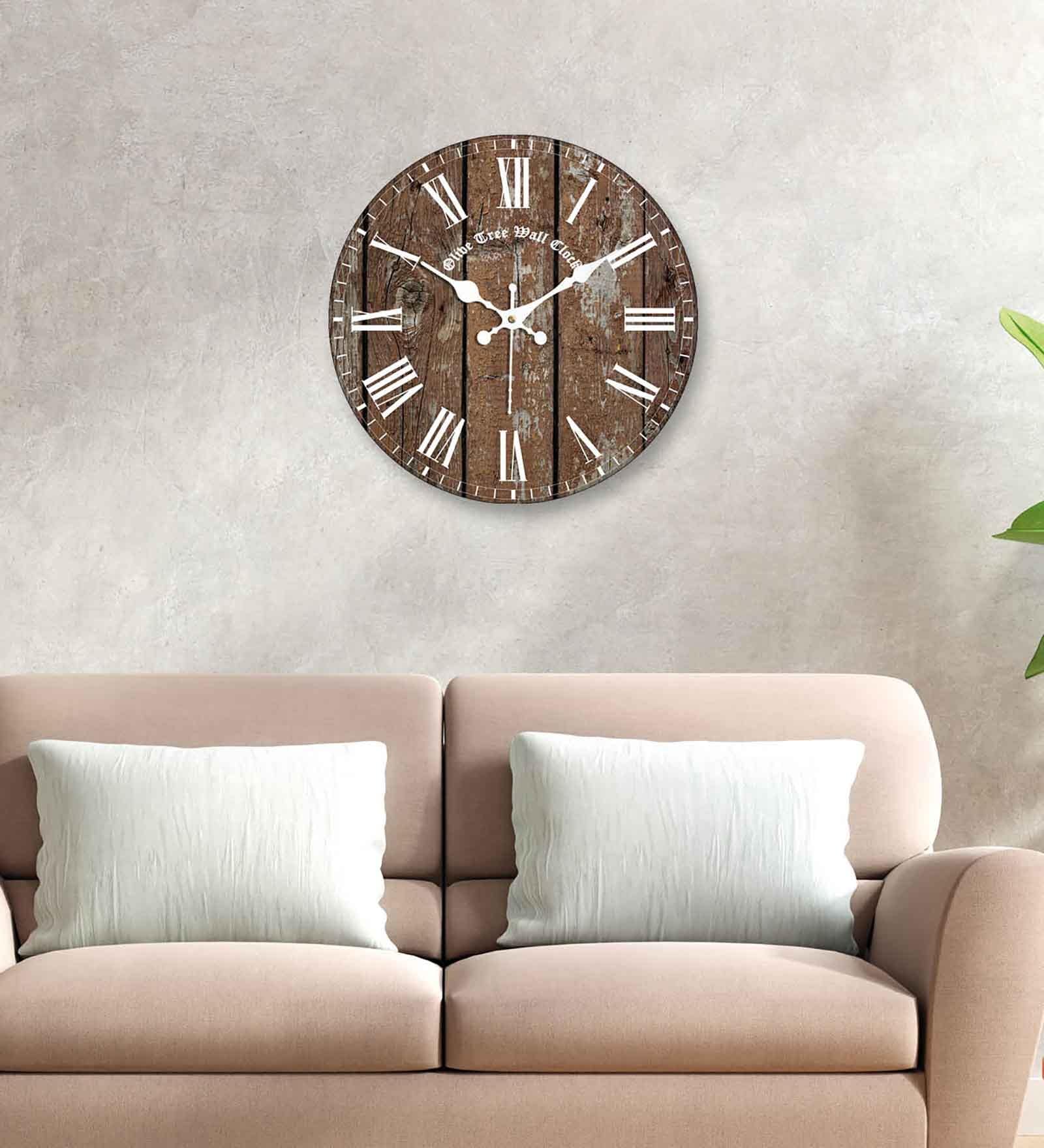 Forever Brown Engineered Wood Wall Clock