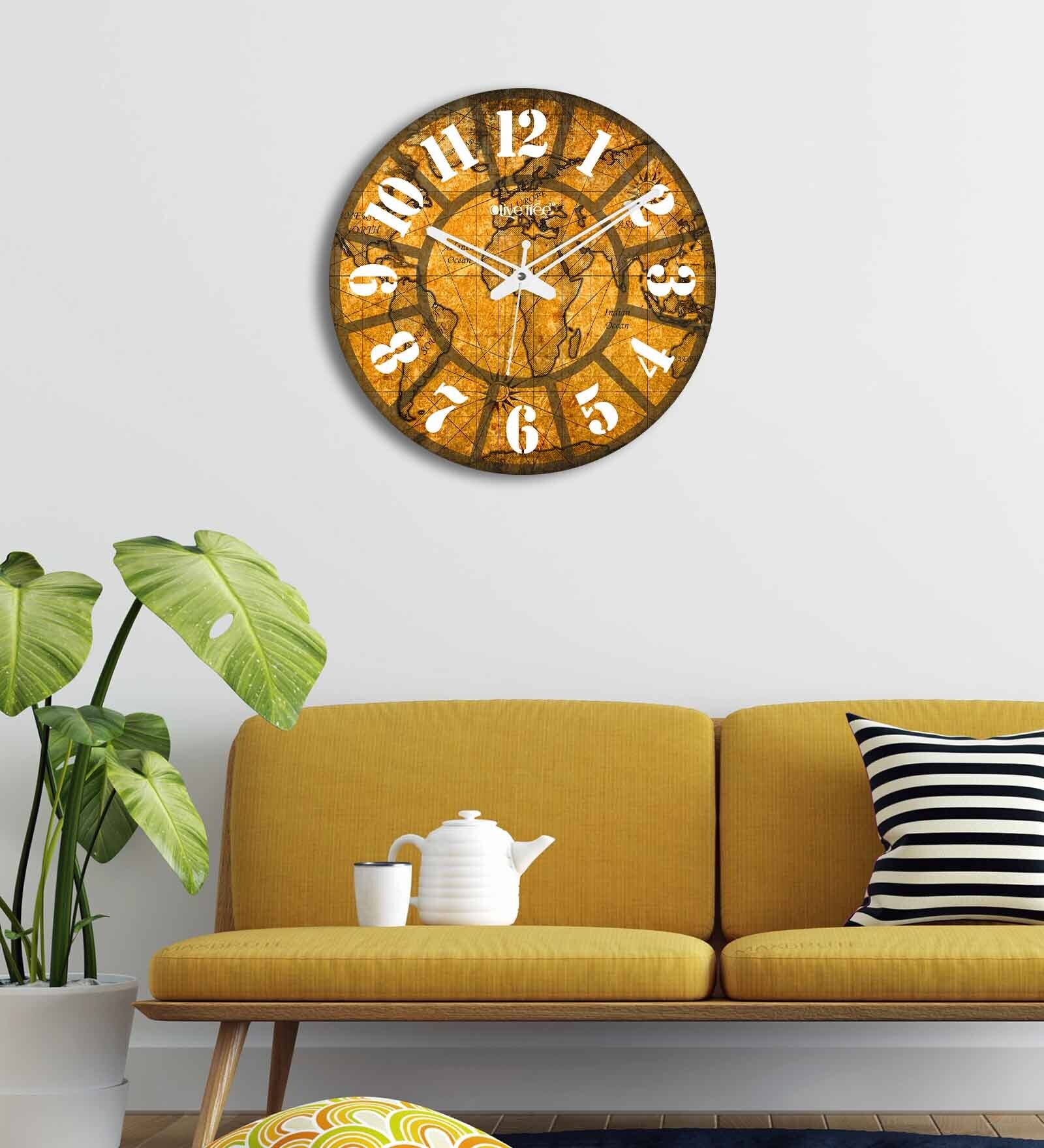 Persian Mustard Engineered Wood Wall Clock