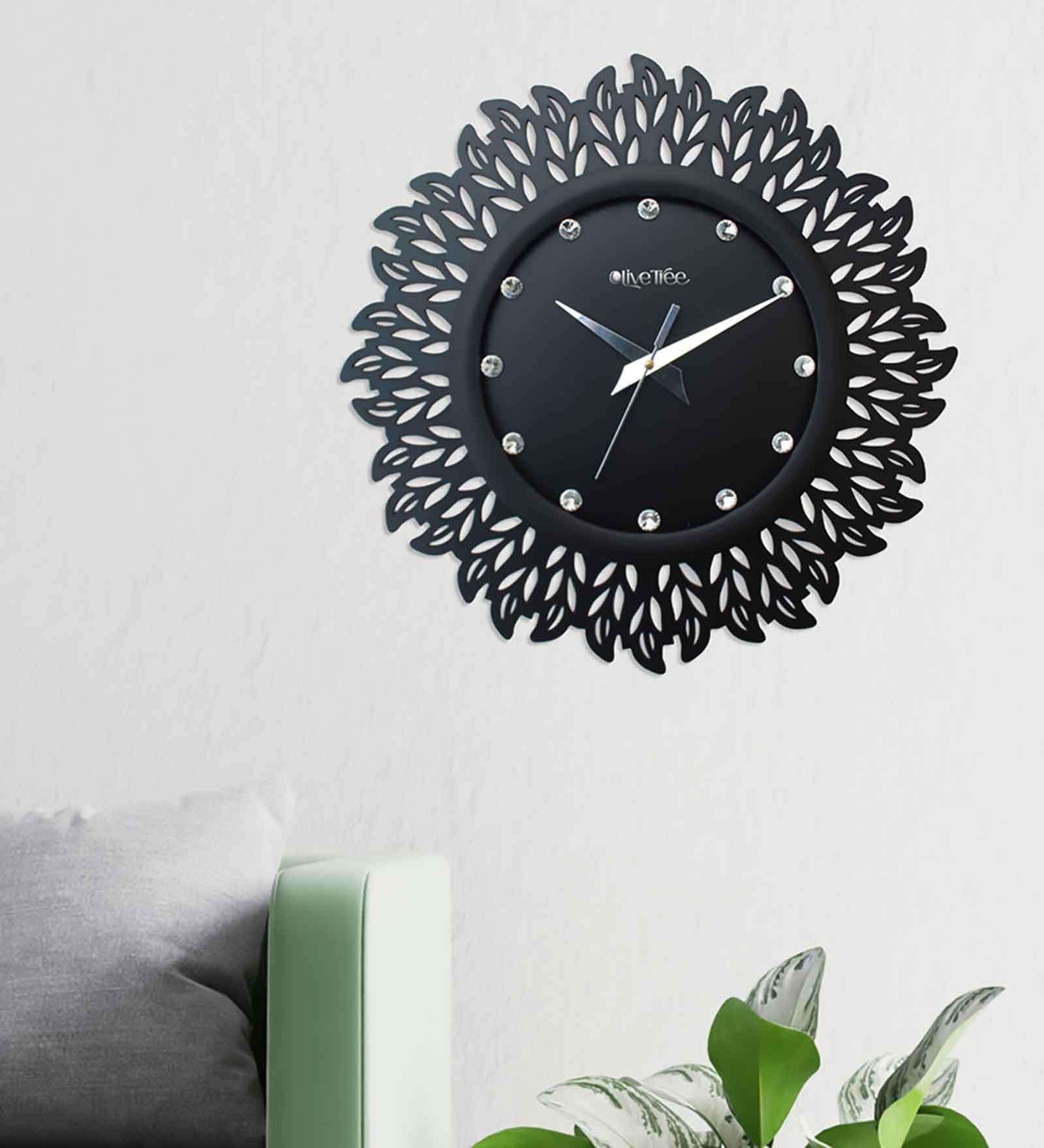 Buy Nelson Black Engineered Wood Wall Clock At 36 OFF By Olive Tree   Multicolour Engineered Wood Battery Operated Wall Clock Multicolour Engineered Wood Battery Operated Zr0qrp 