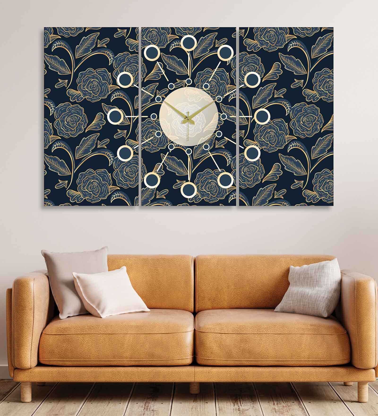 Eliviya Multicolour Engineered Wood Wall Clock