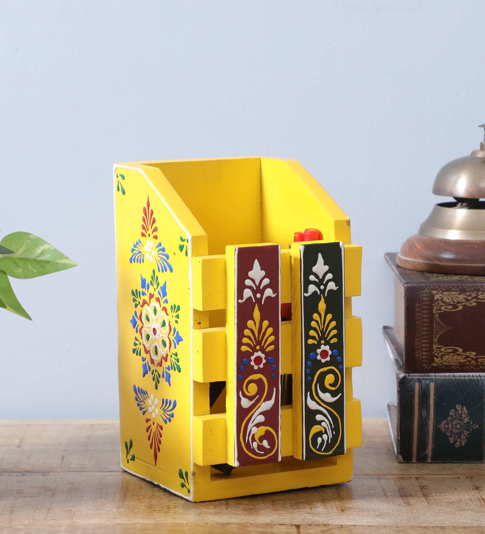 Yellow
Engineered Wood Pen Stand