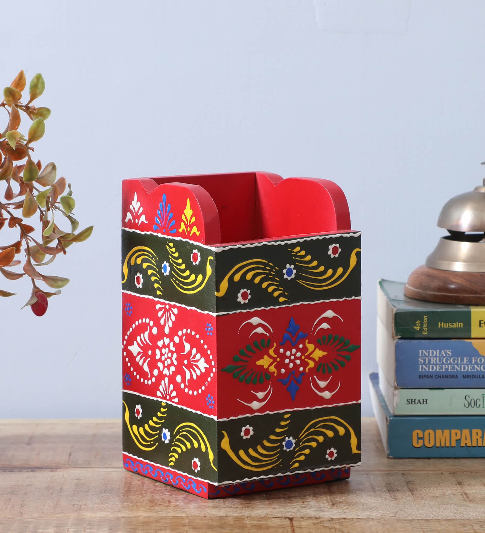 Multicolour Engineered Wood Pen Stand