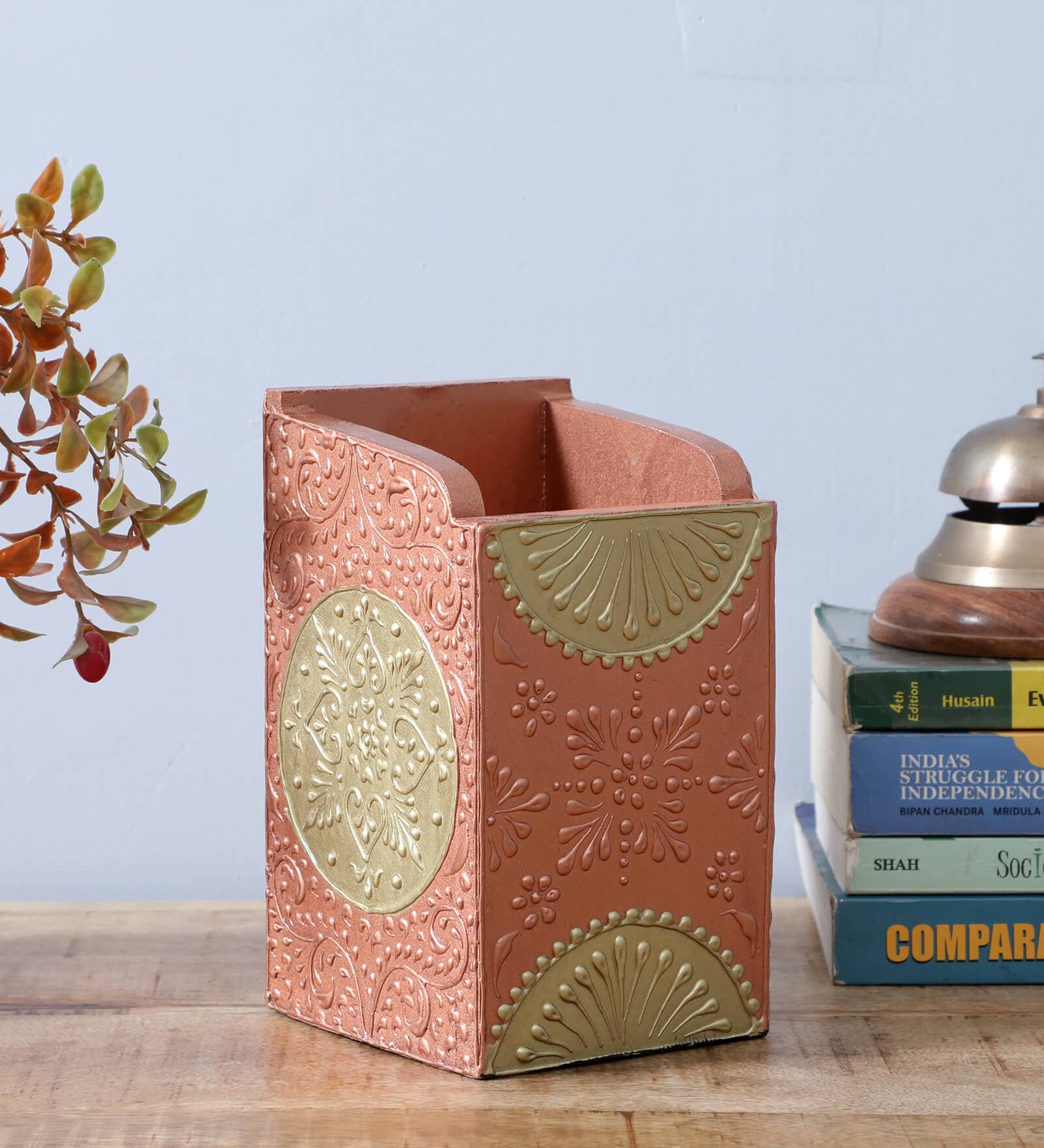 Multicolour Engineered Wood Pen Stand