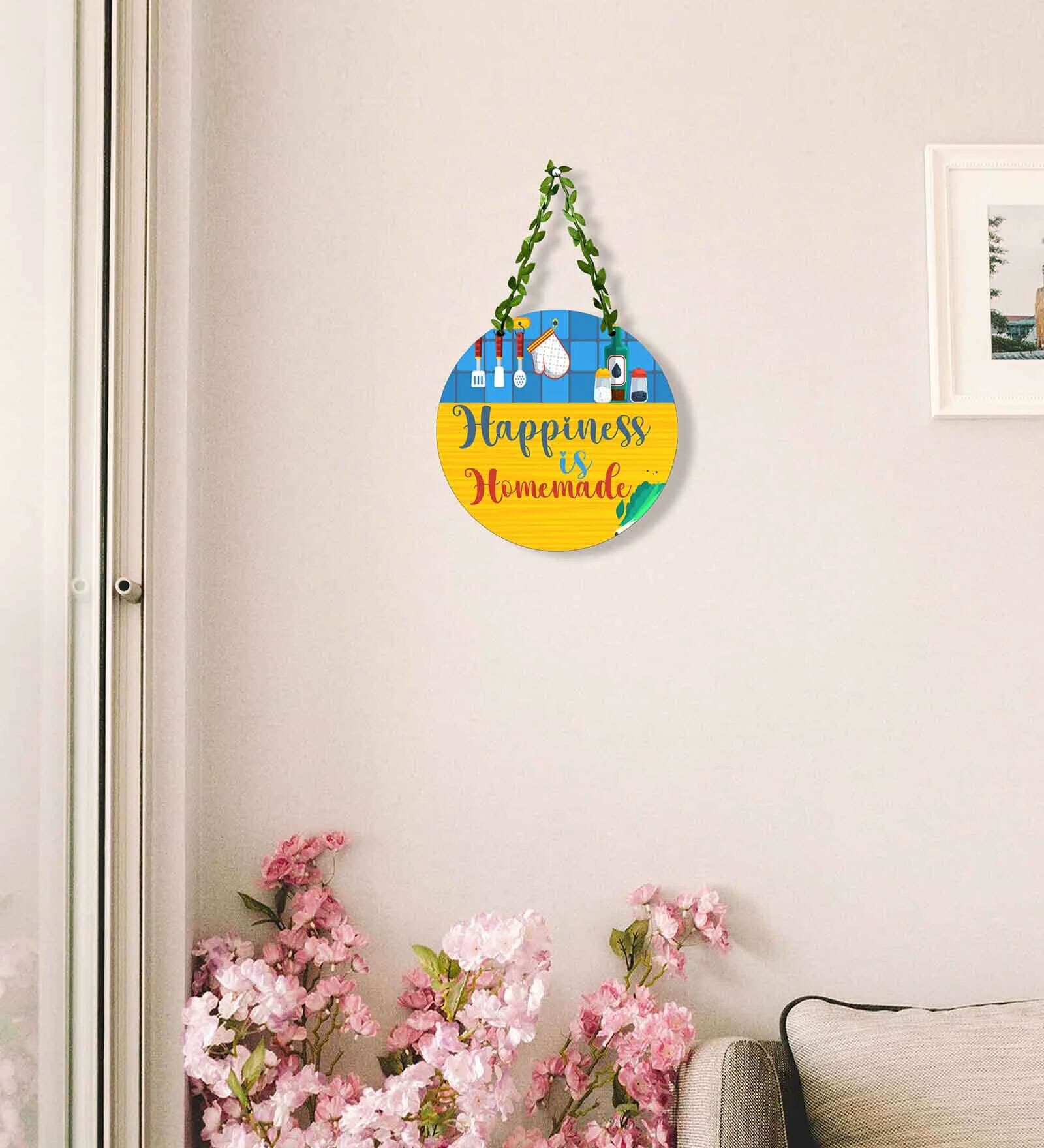 Multicolour Engineered Wood Wall Hanging