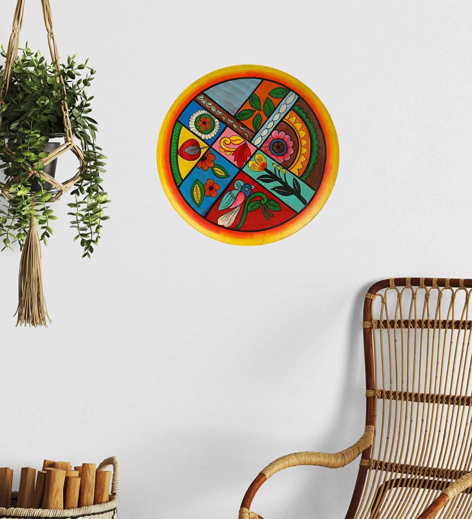 Multicolour Engineered Wood Wall Plate