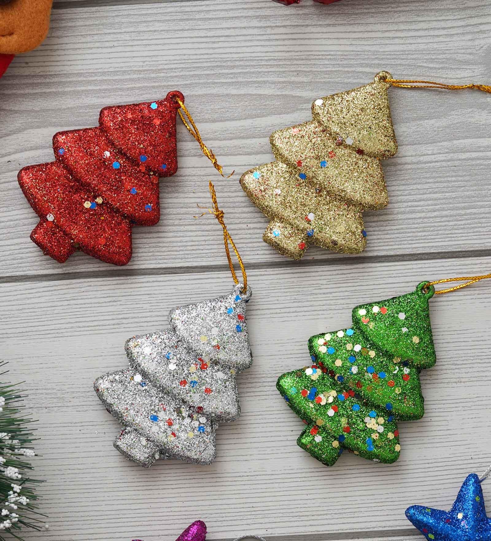 Multicolour Sparkyl (Set of 4) Christmas Tress Hanging Ornaments