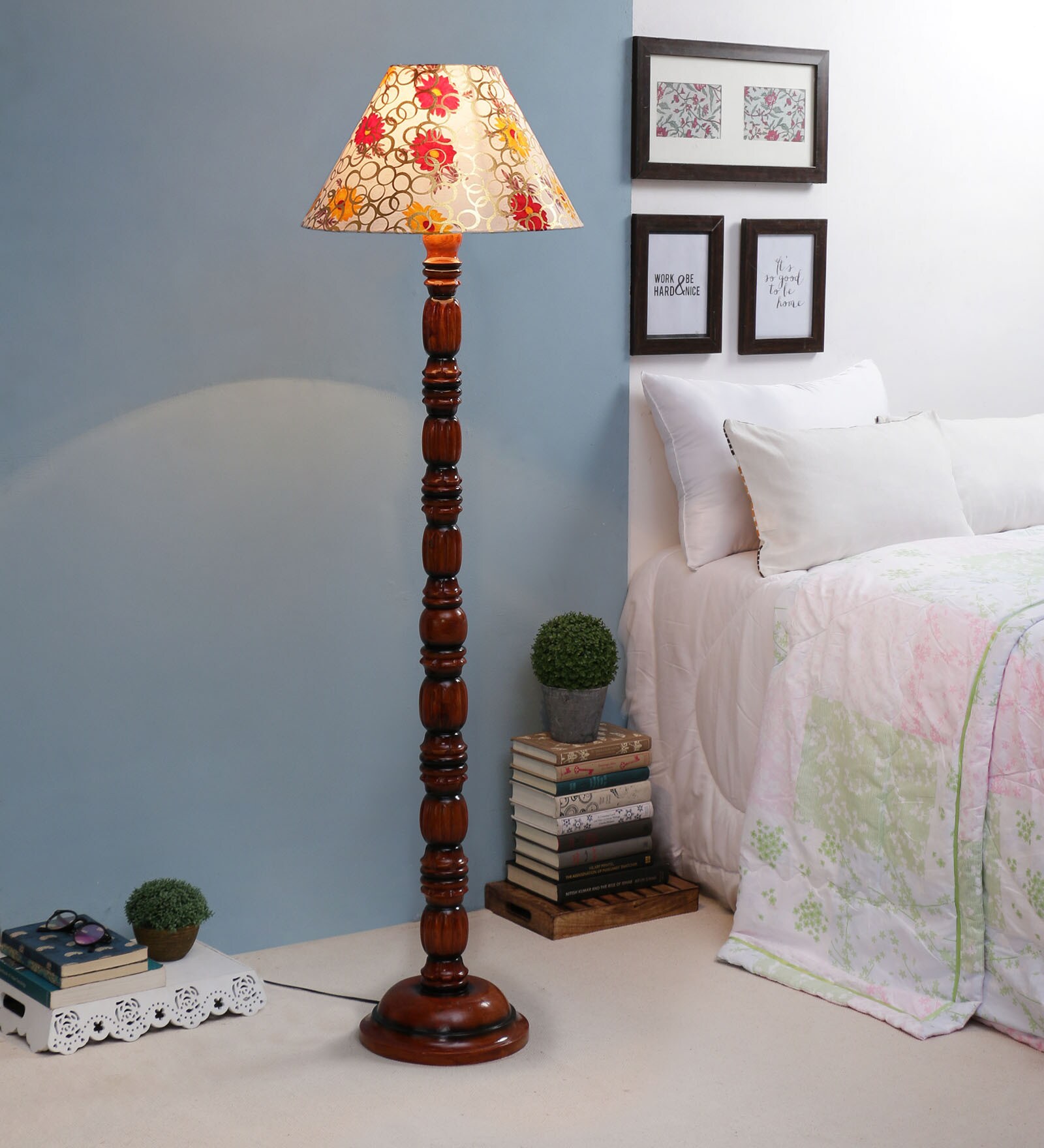 Multicolour Fabric Floor Lamp