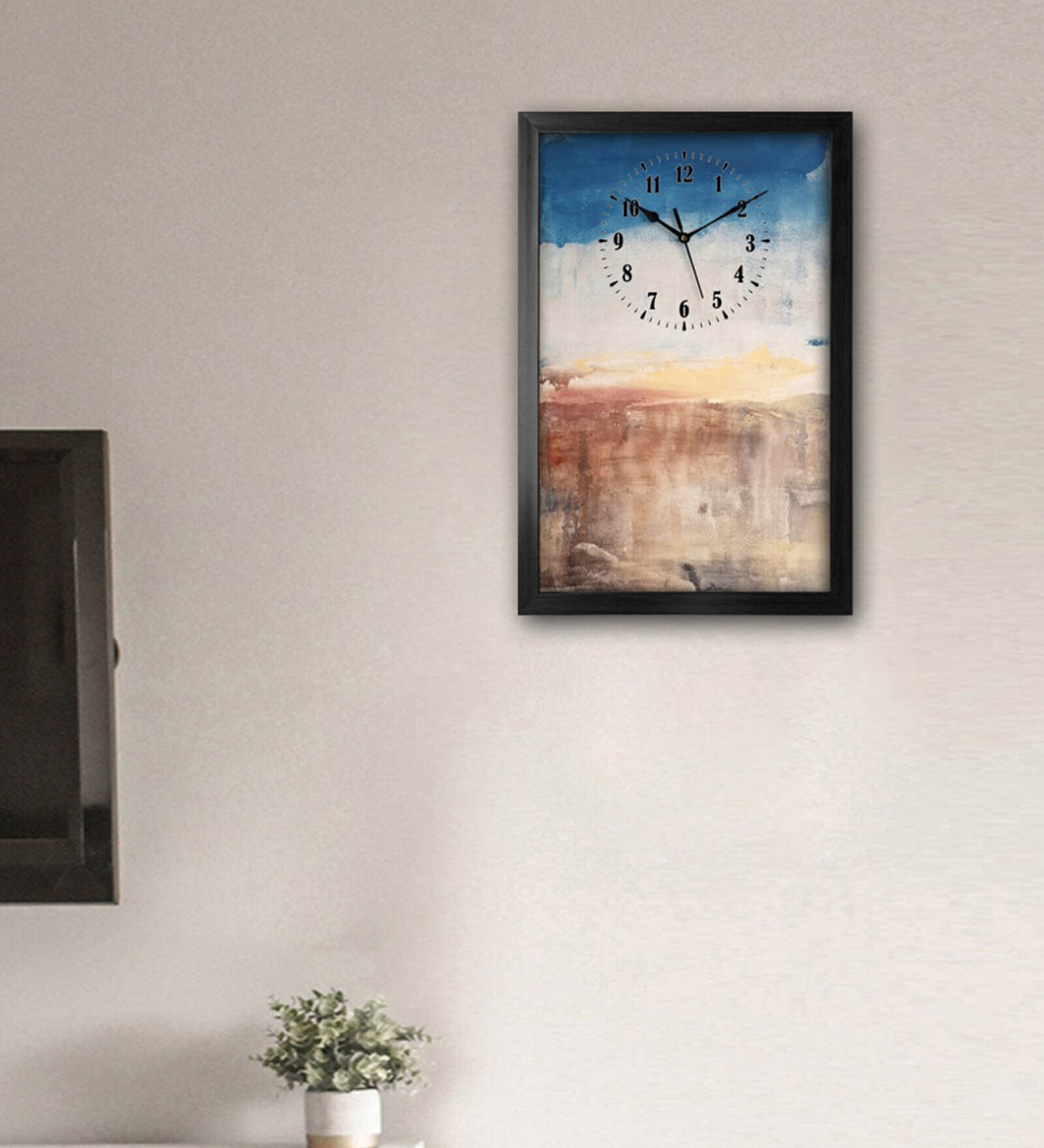 Buy Abstract Multicolour Fiber Rectangle Wall Clock at 7% OFF by ...