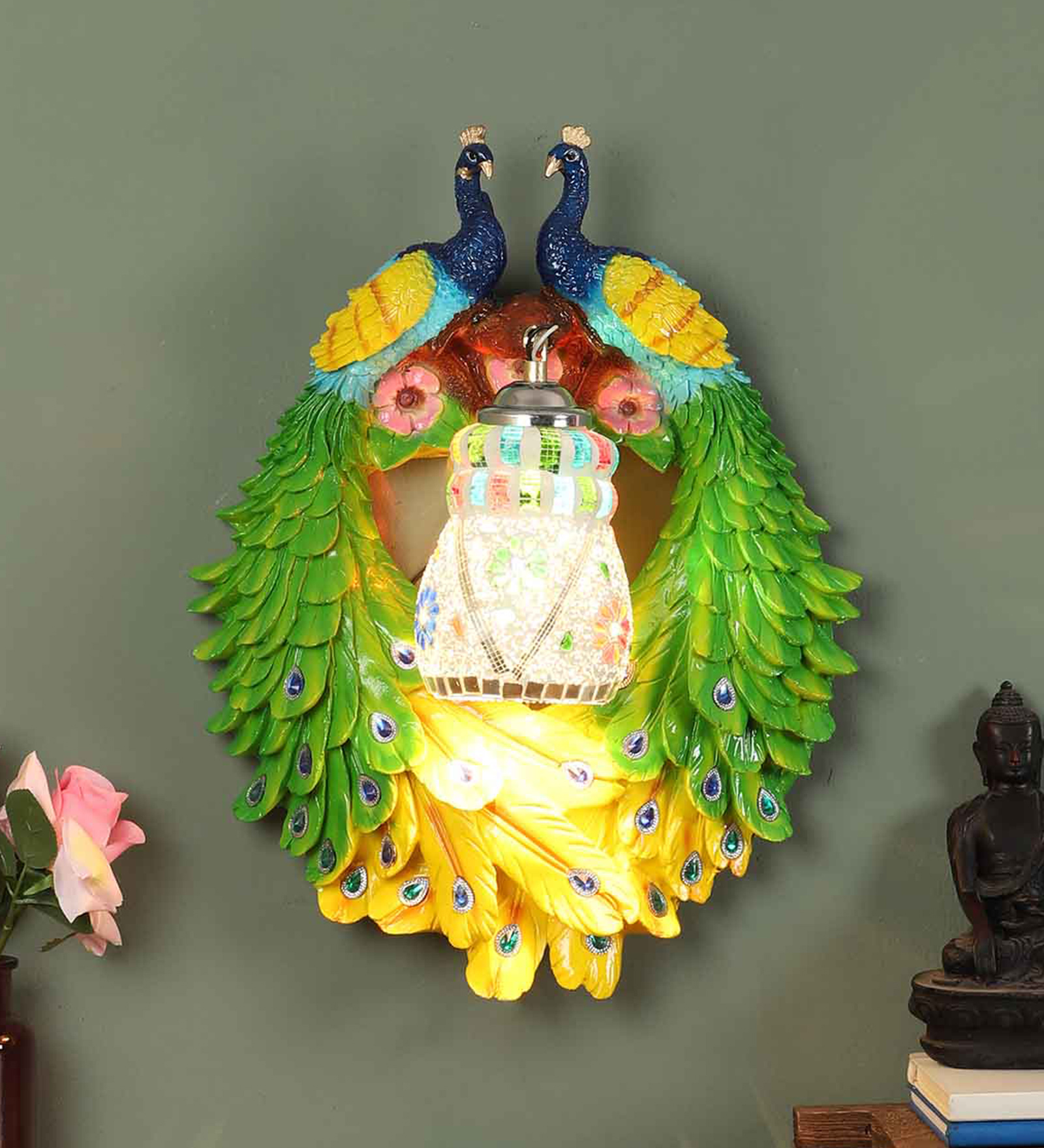 Multicolour Fiber Novelty Wall Light (Multicolour)