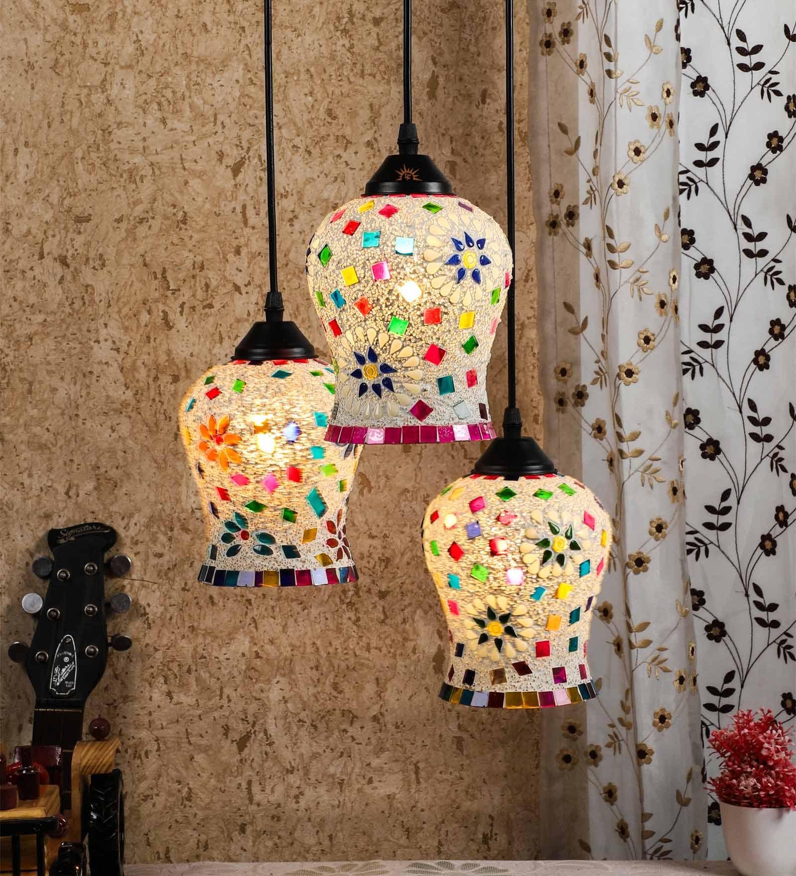 Xavier Multicolour Glass Cluster Hanging Light