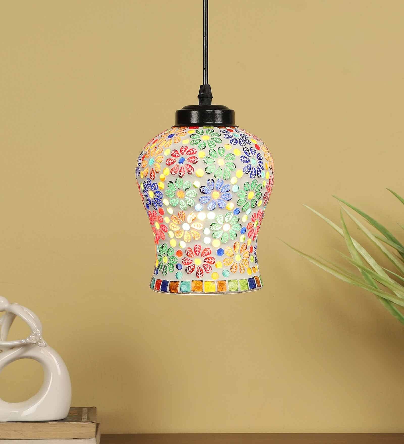 Glorious Multicolour Glass Hanging Light