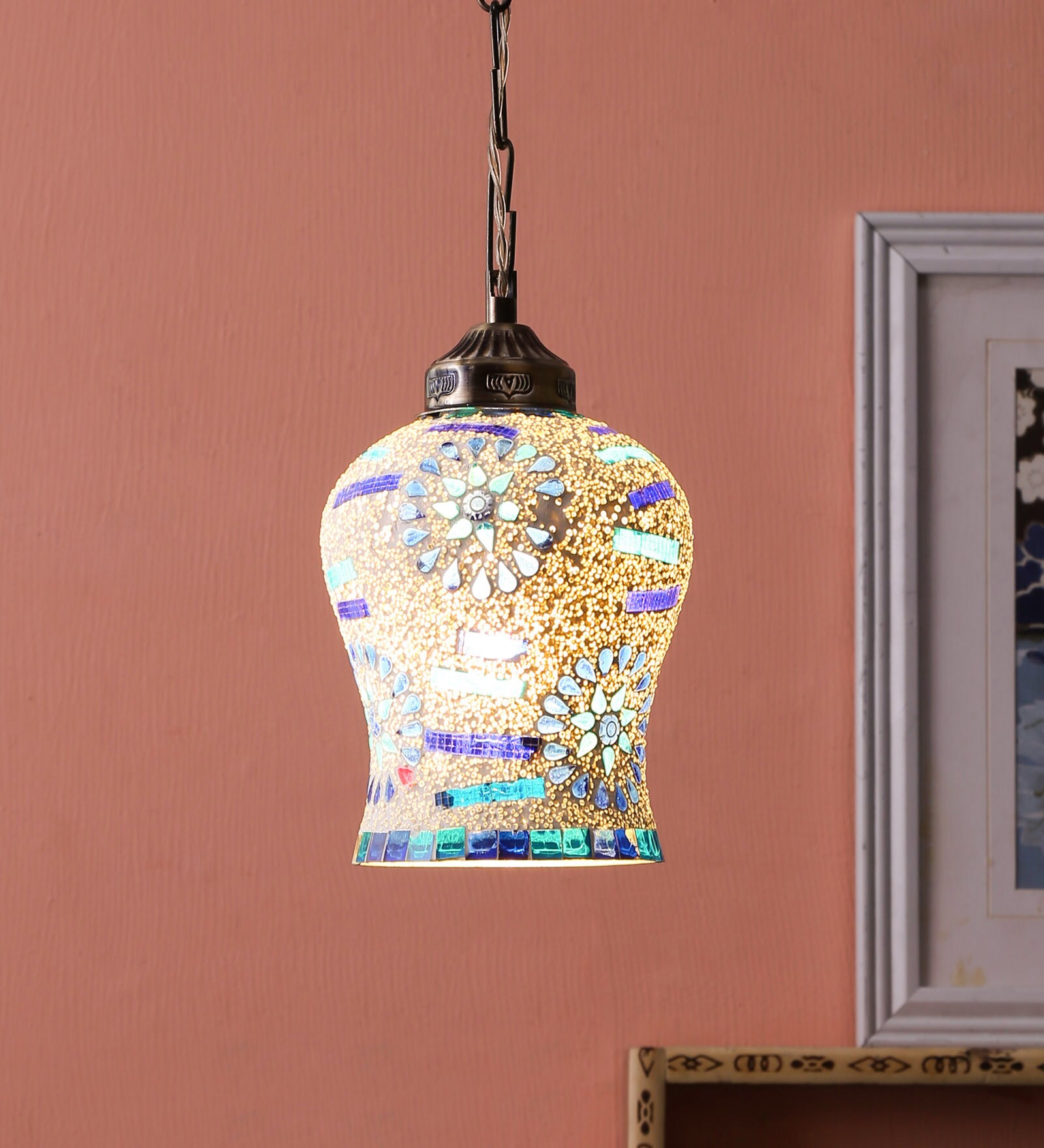 Betty Blue Glass Hanging Light