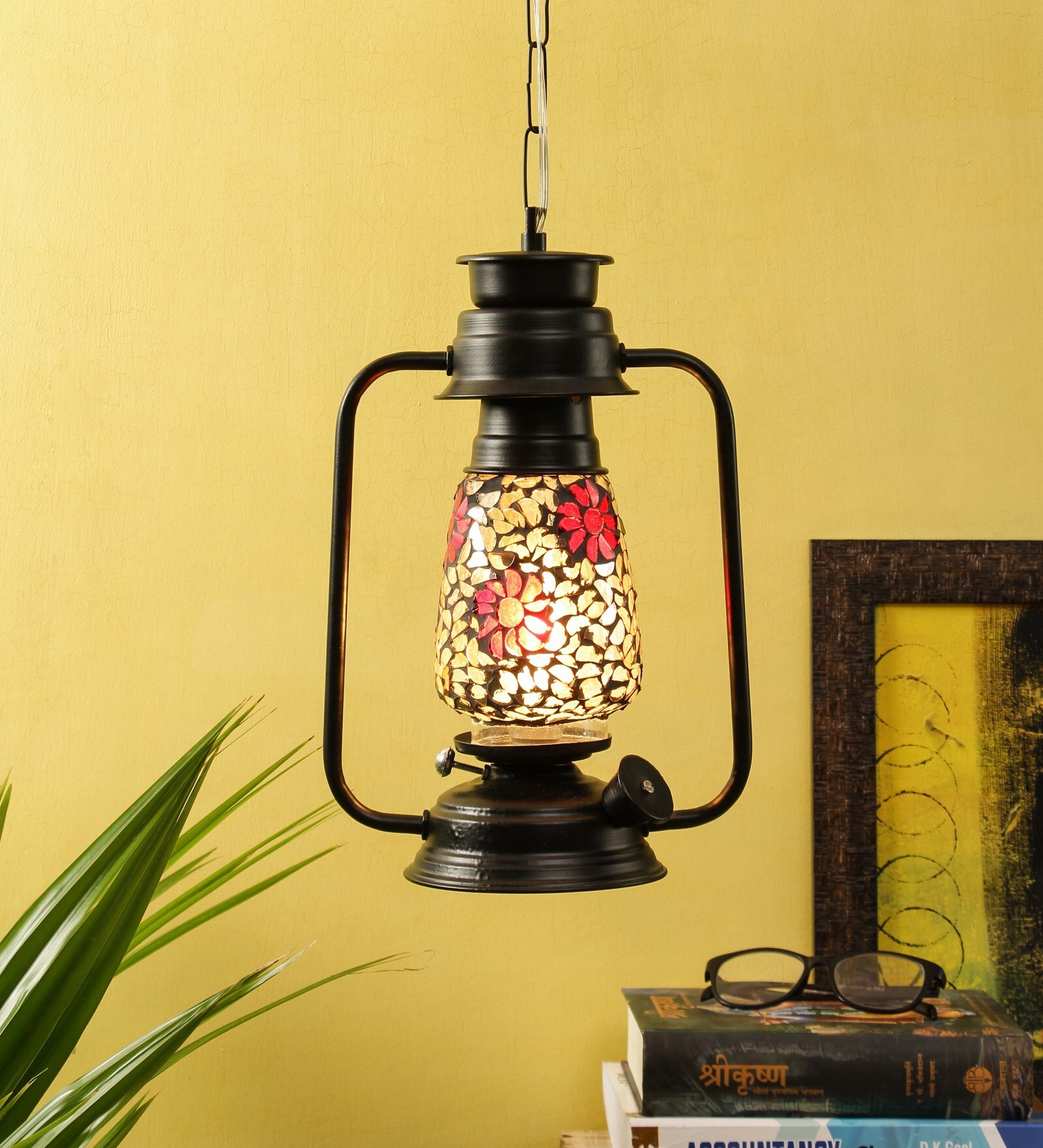 Multicolour Glass Lantern