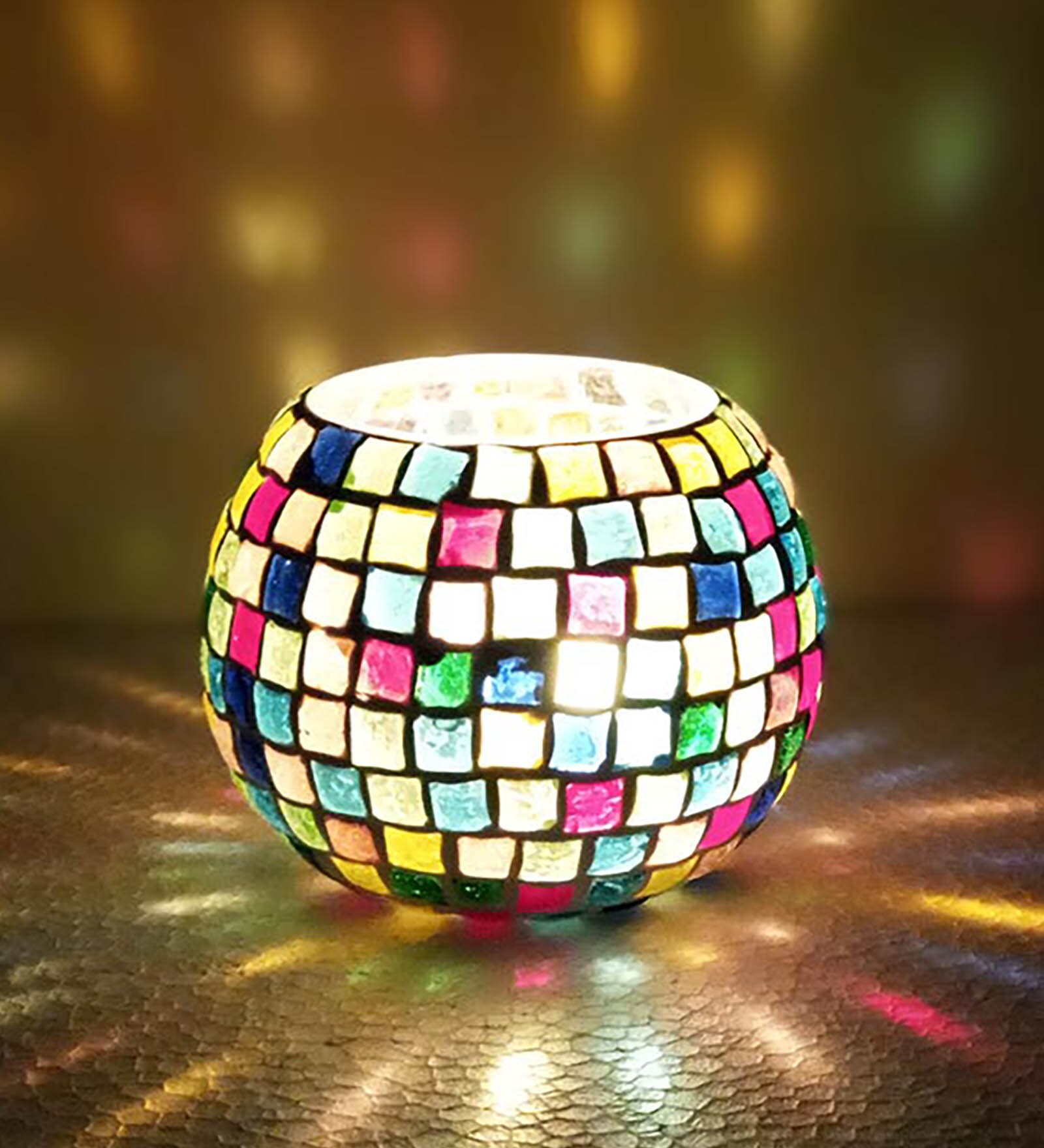 Buy Multicolour Glass Tea light Holder by Bharti Enterprise at 57 OFF