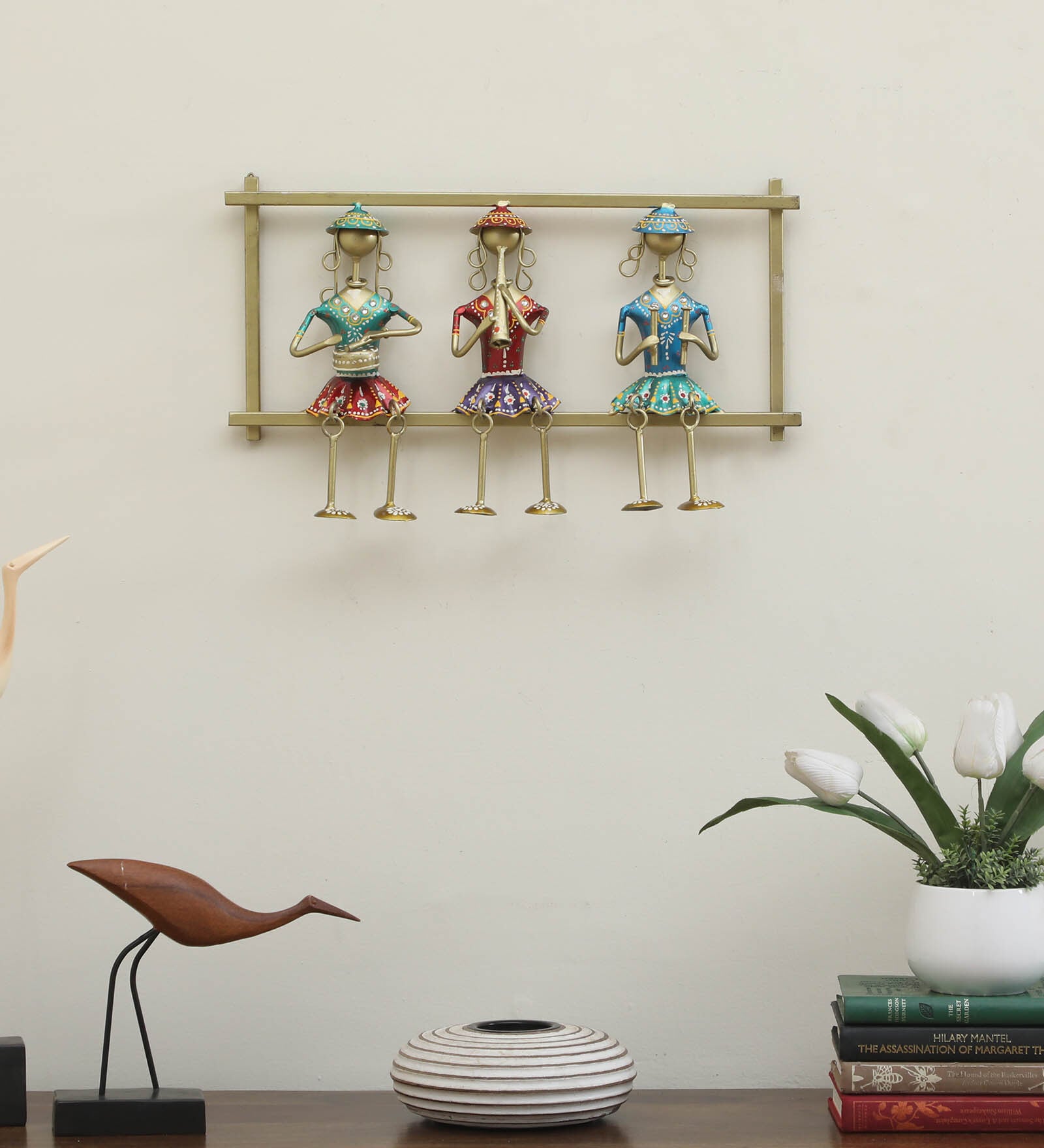 Multicolour Hand Painted  Musician Doll Frame Wall Art