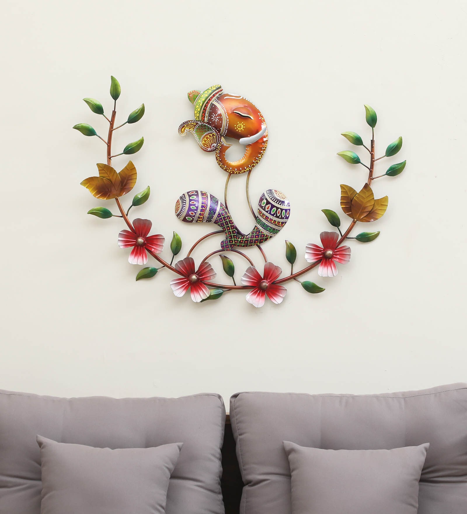 Trendz Multicolour Hand Painted Ganesha Wall Art