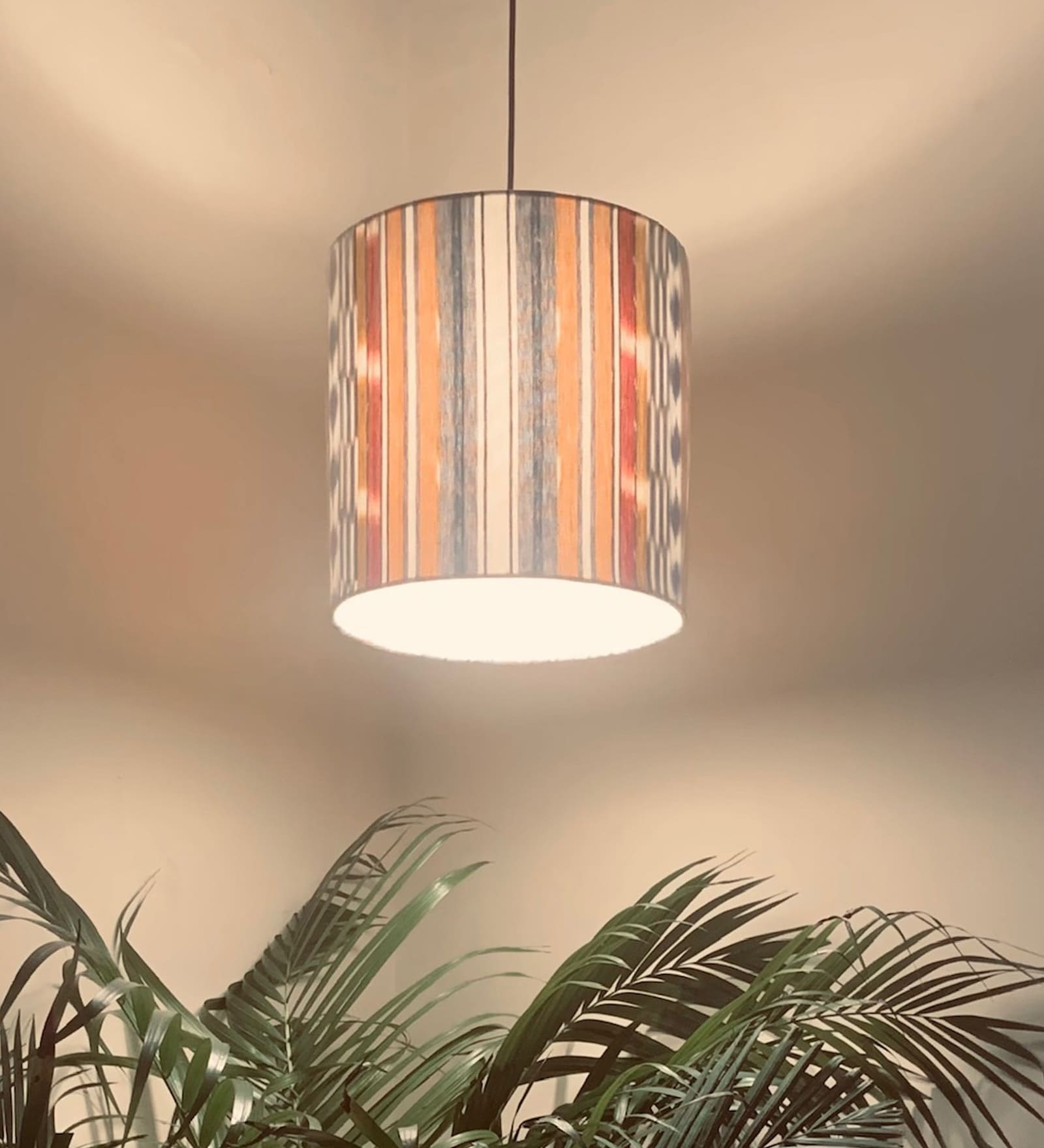 Ikat Print Drum Lampshade