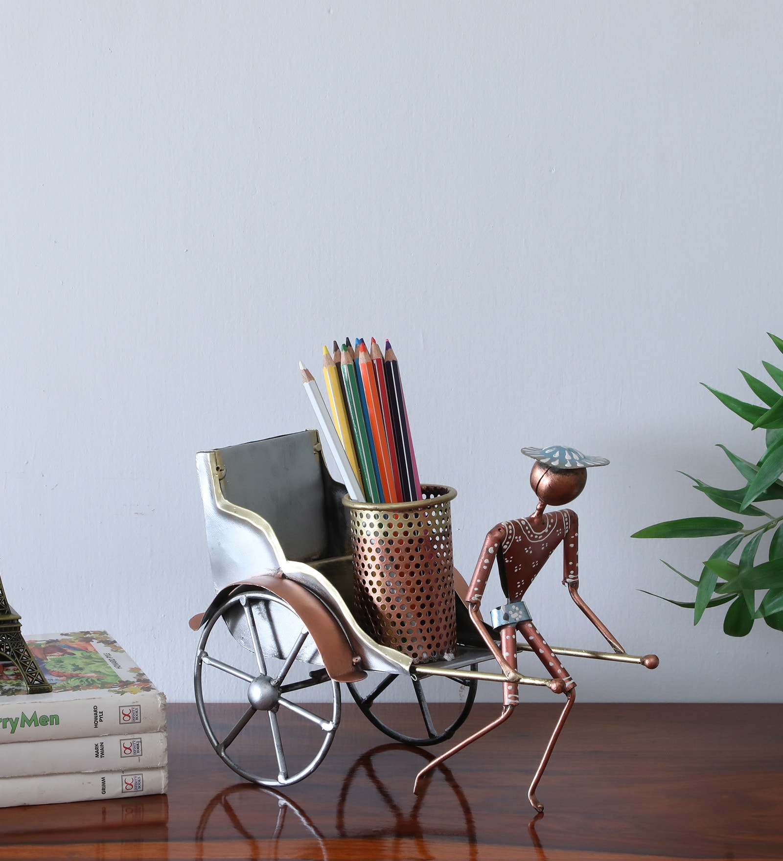 Bicycle Cart Multicolour Iron Pen Holder