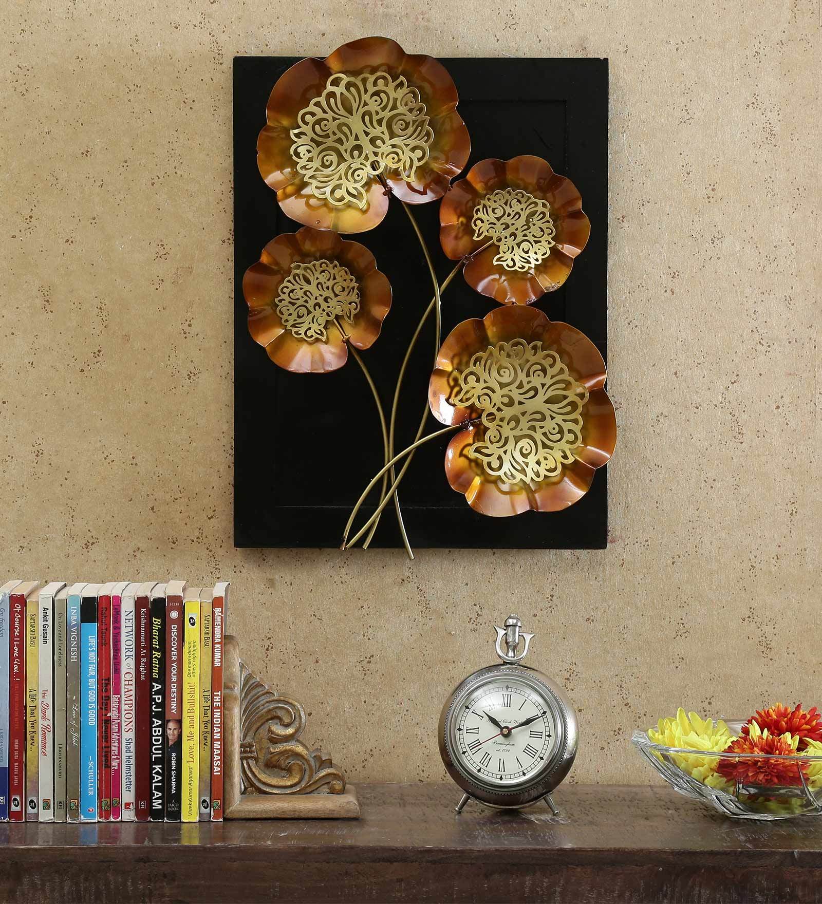 Iron China Leaf Wall Art In Gold