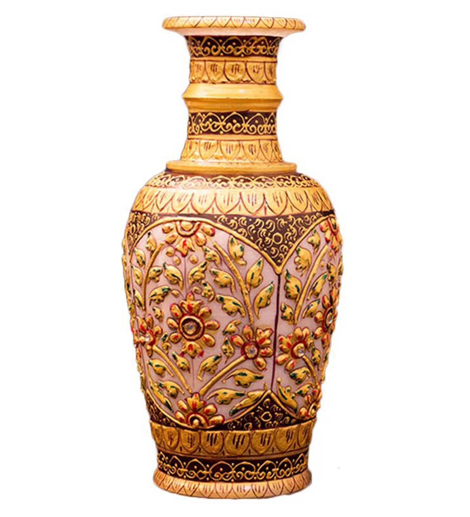 Multicolour Marble Jaipur Meenakari Flower Vase
