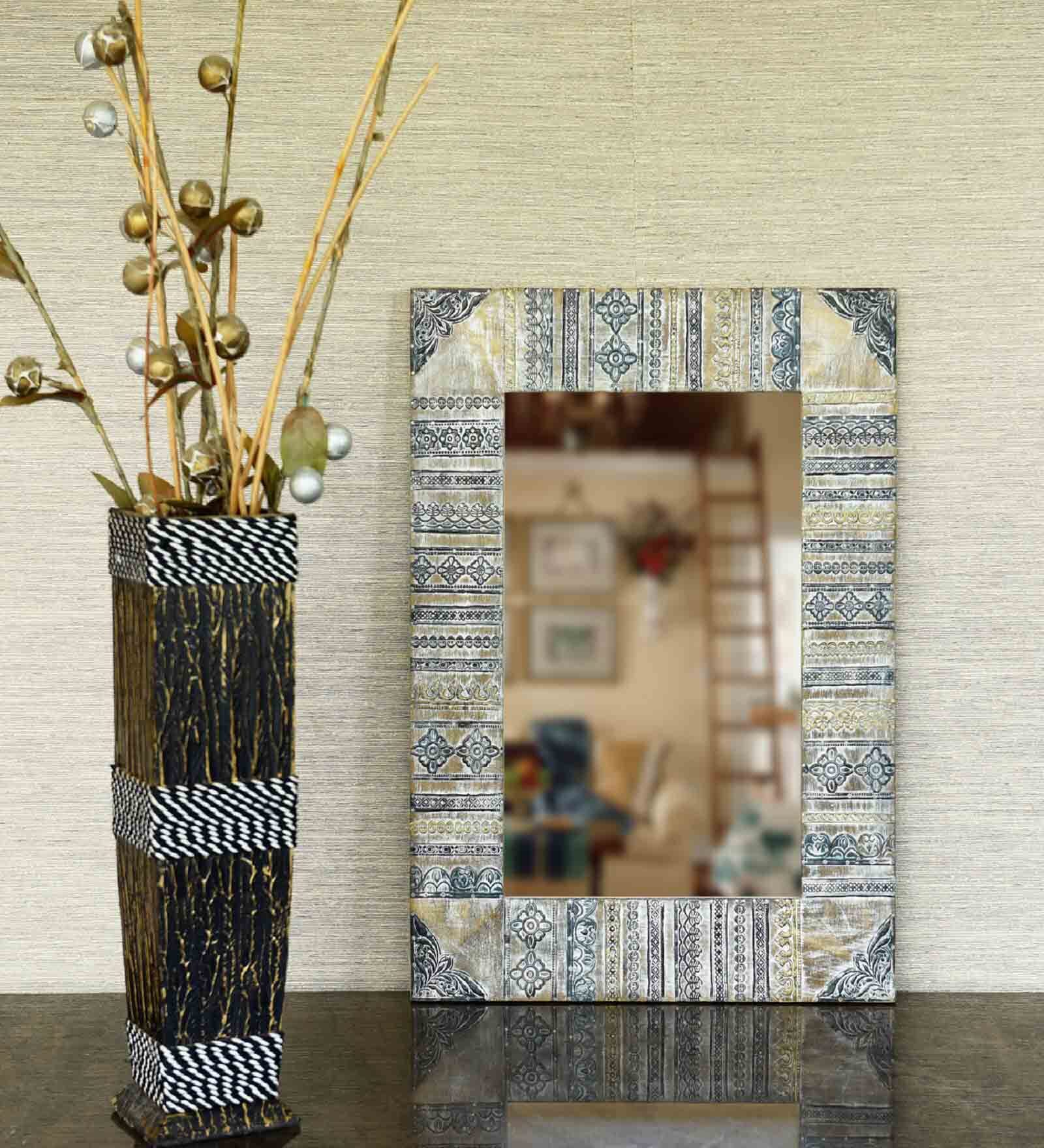 Iole Multicolour Mango Wood Wall Mirror