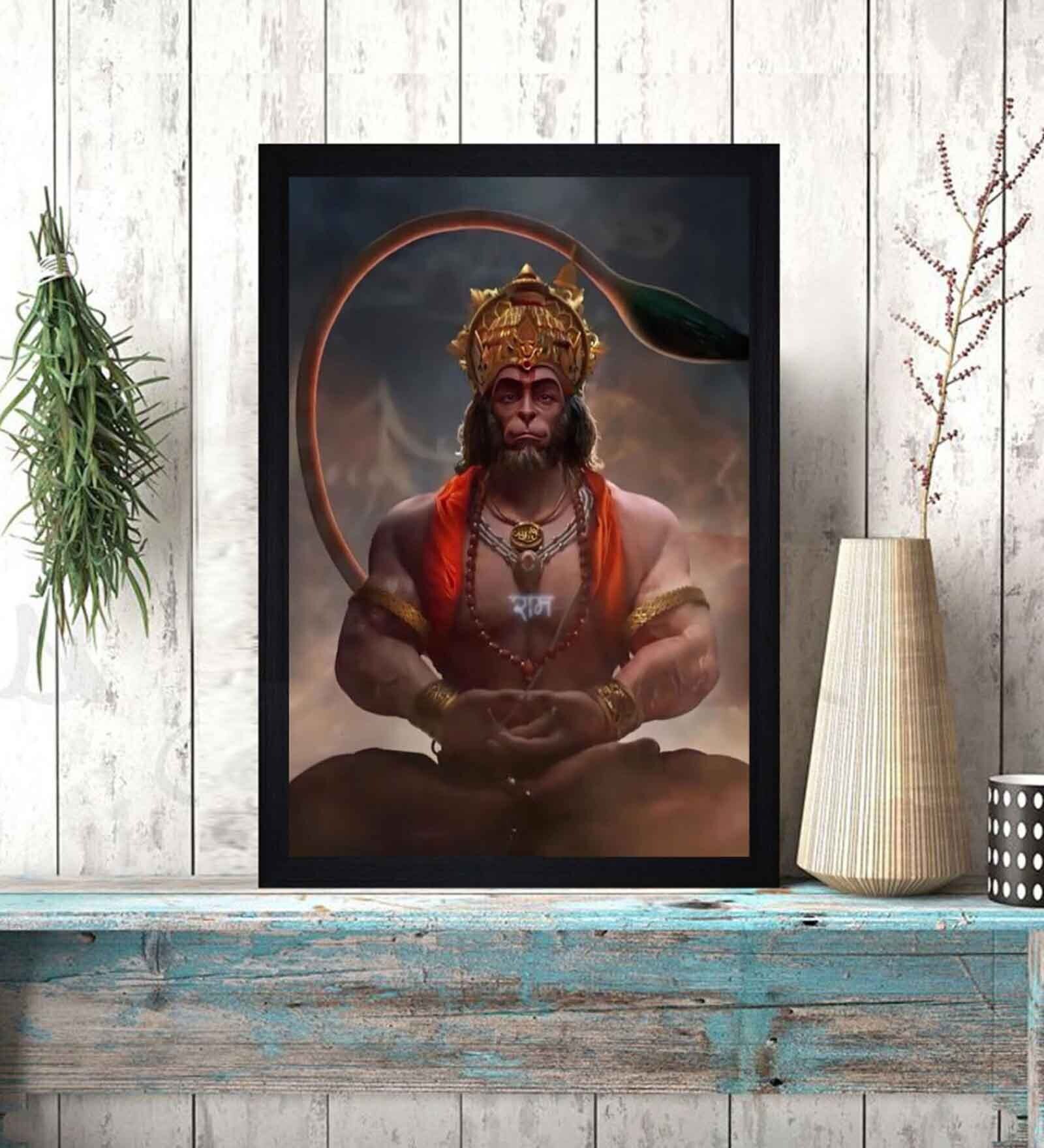 Hanuman Multicolour MDF Framed Art Print