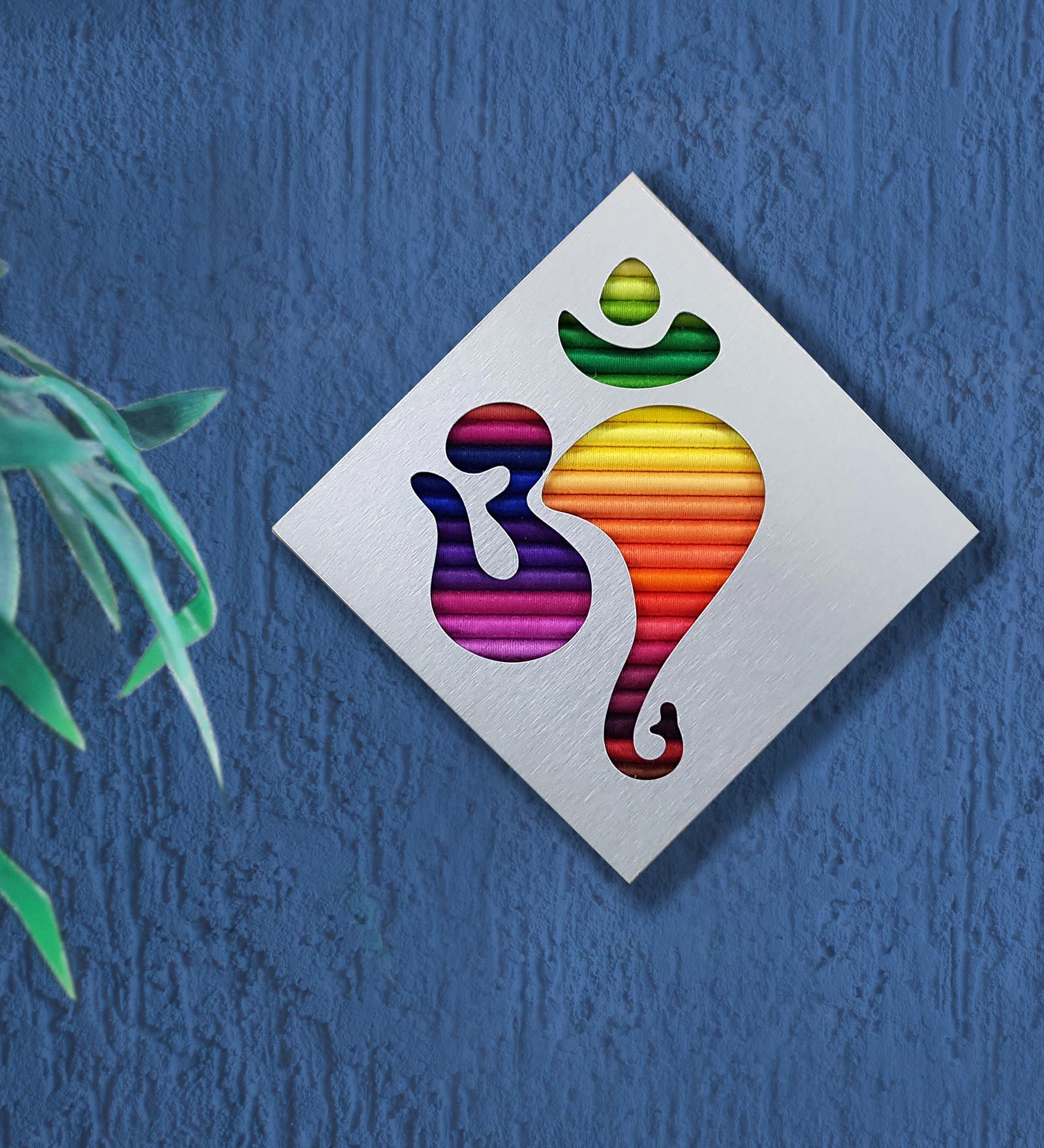 Multicolour Silk Om Wall Mural