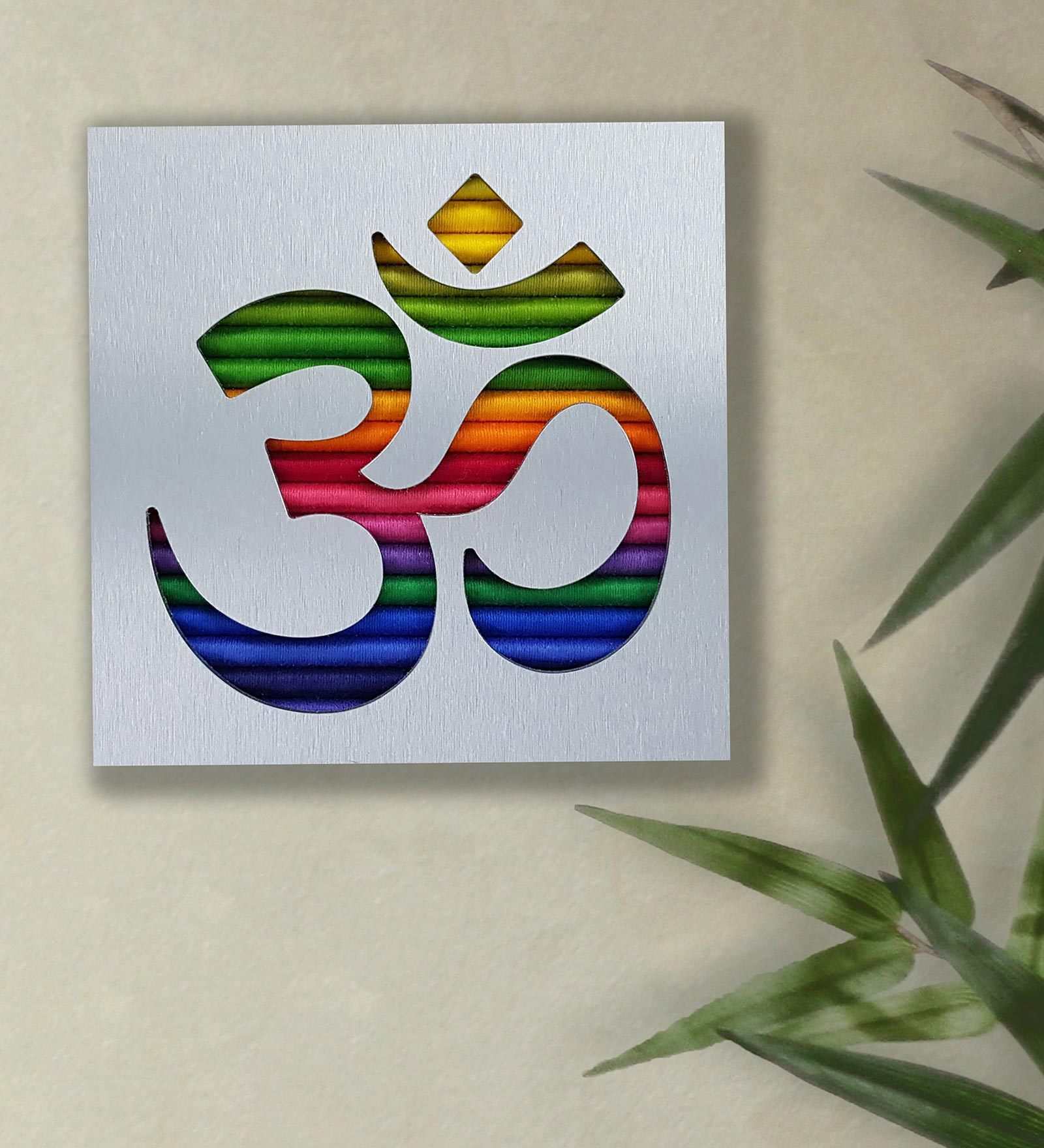 Multicolour Silk Om Wall Mural