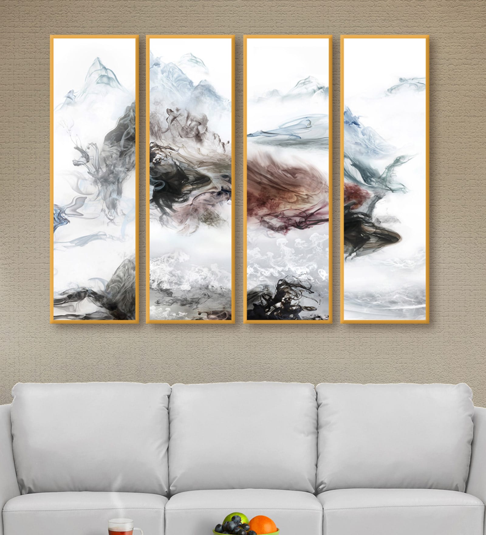 House Multicolour MDF Framed Abstract Art Panel