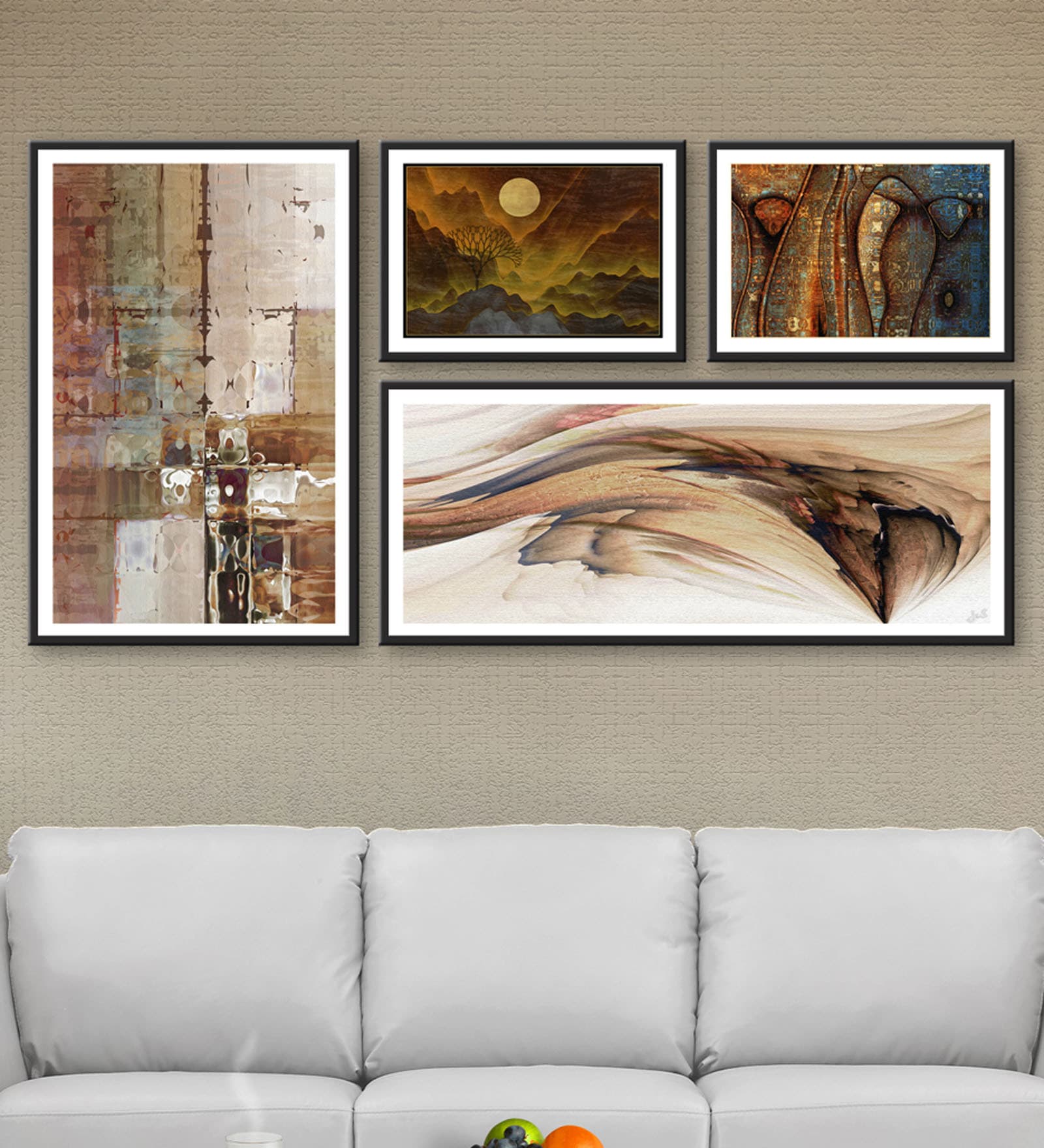 Cadence studios Multicolour MDF Framed Art Print Set of 4
