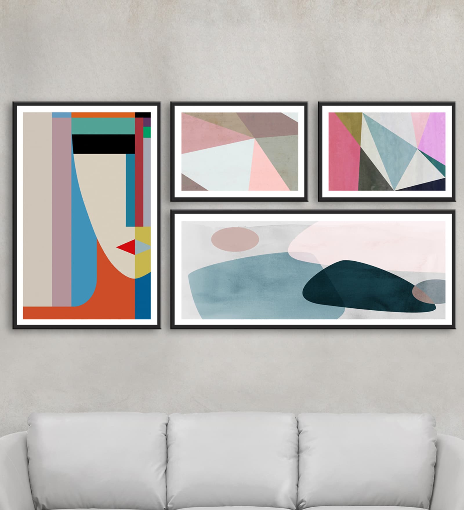 Animationist Multicolour MDF Framed Art Print Set of 4