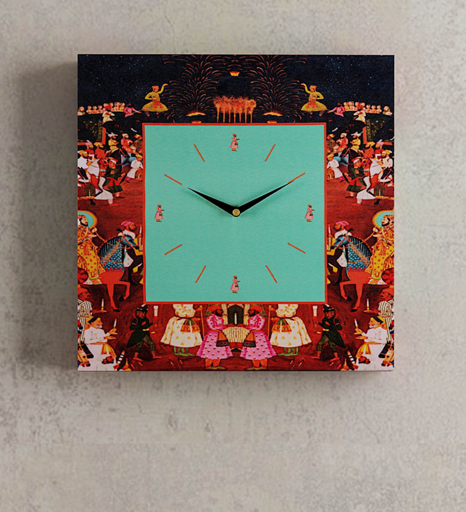 Buy Multicolor Engineered Wood Analog Wall Clock by Sej by Nisha Gupta