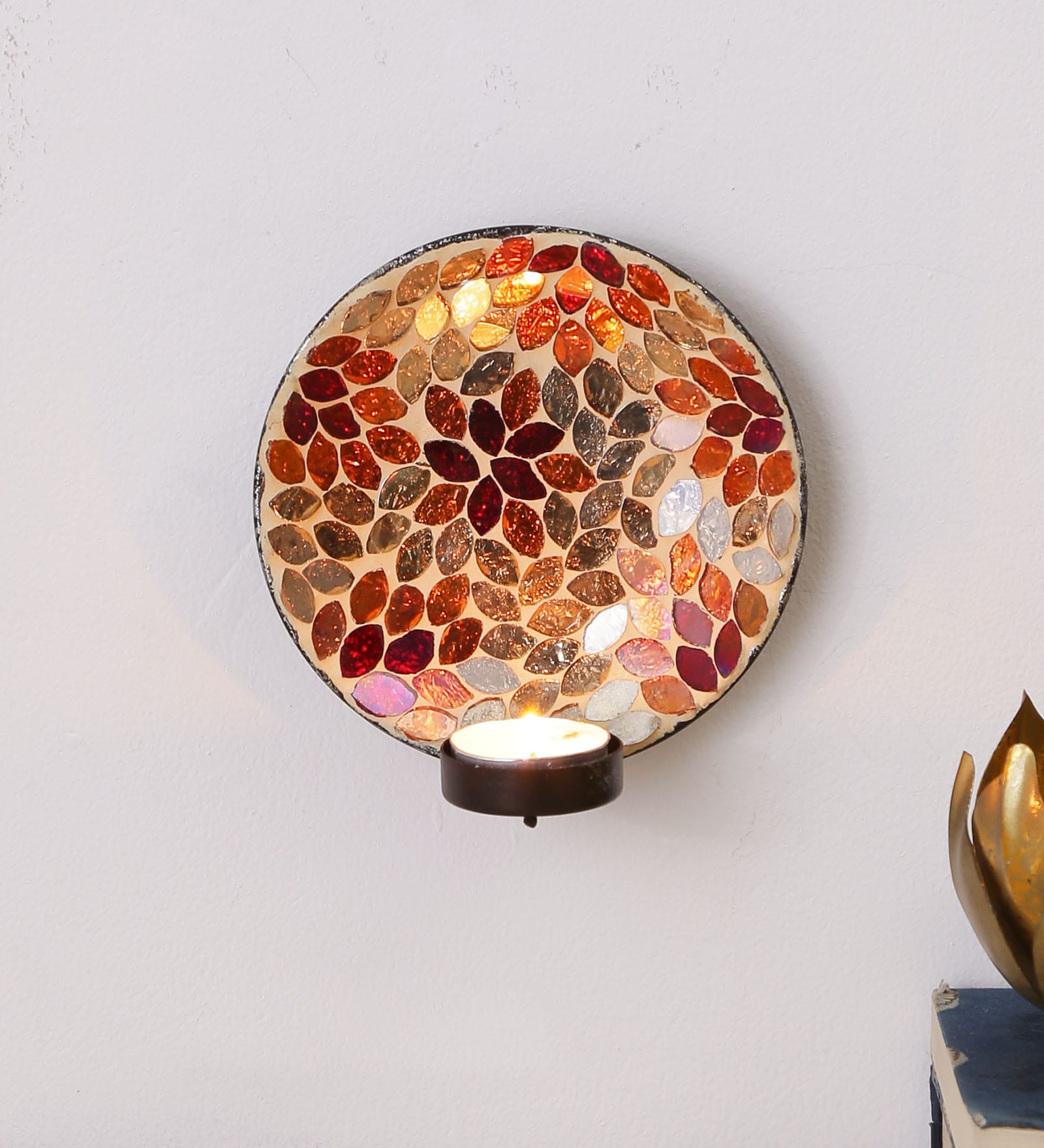 Buy Brown Glass Wall Tea Light Holder by Global Glory at 25 OFF by