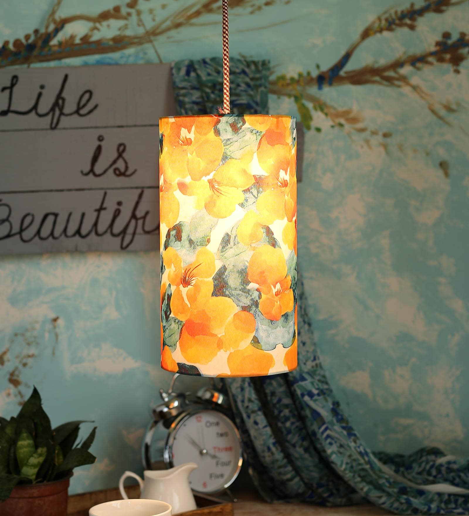 Yellow Metal Single Hanging Lights