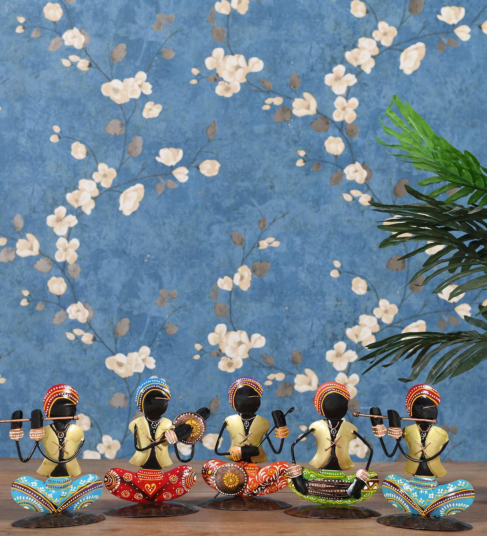 Multicolour Metal Musician Set Of 5 Figurine
