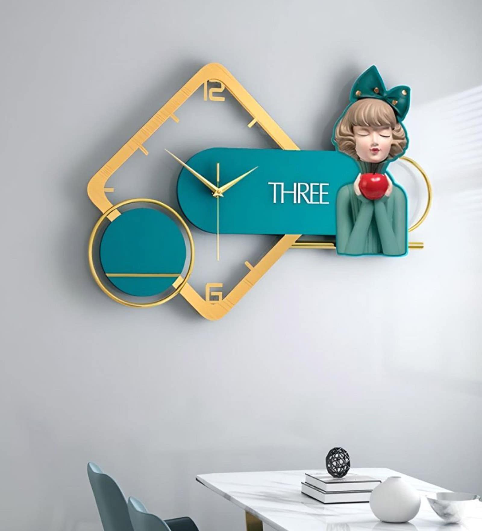 Multicolour Metal Novelty Clock